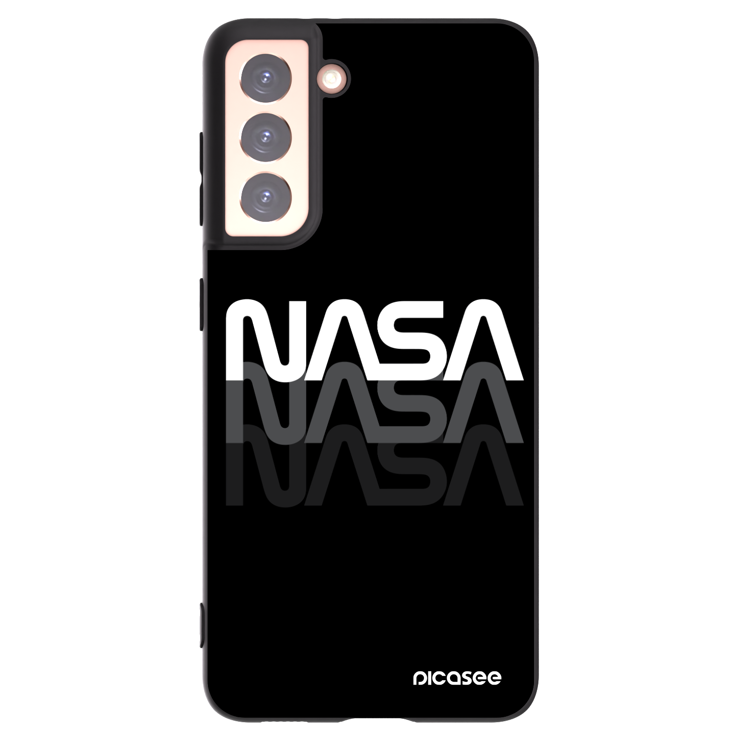 Picasee silikonowe czarne etui na Samsung Galaxy S21 5G G991B - NASA Triple