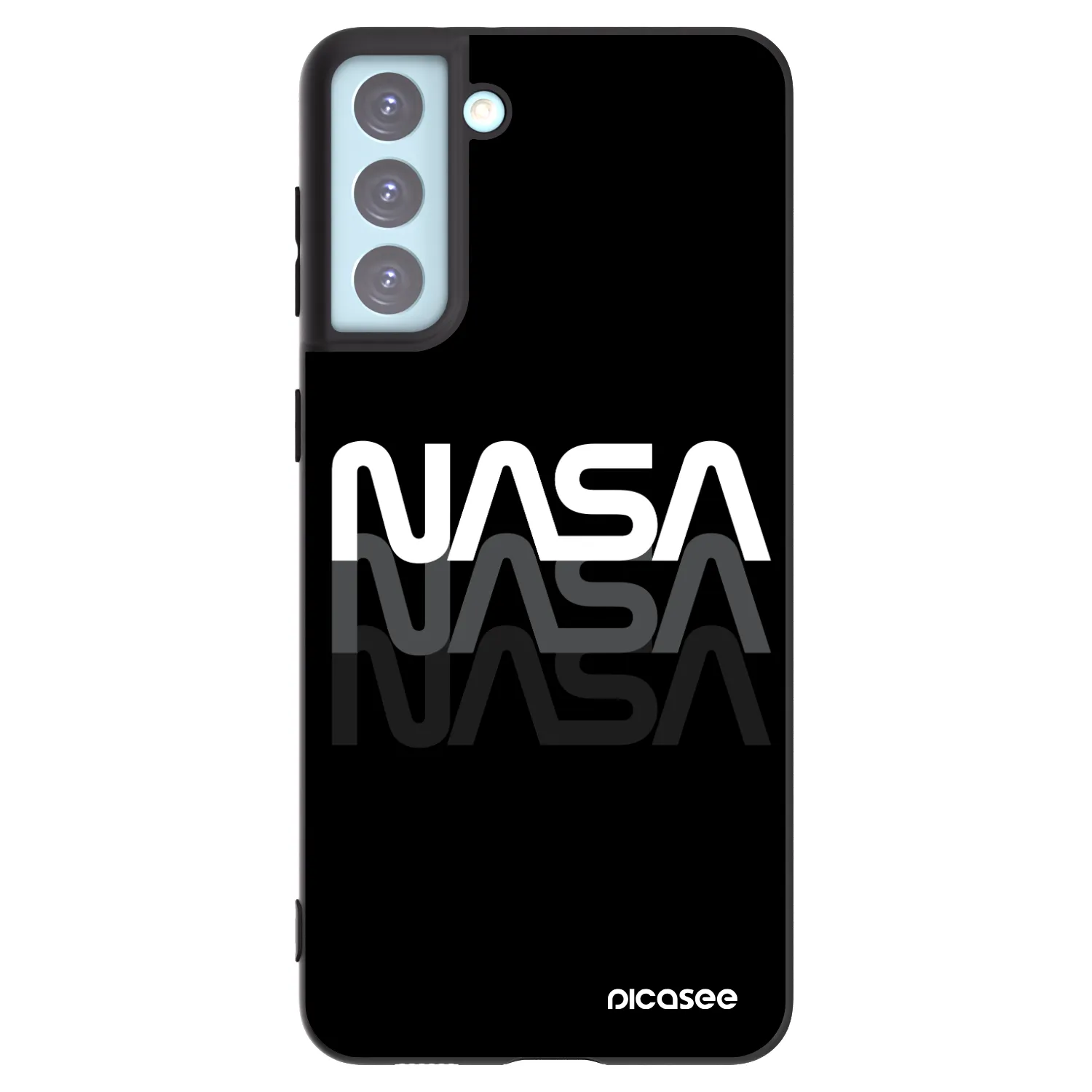 Picasee silikonowe czarne etui na Samsung Galaxy S21+ 5G G996F - NASA Triple