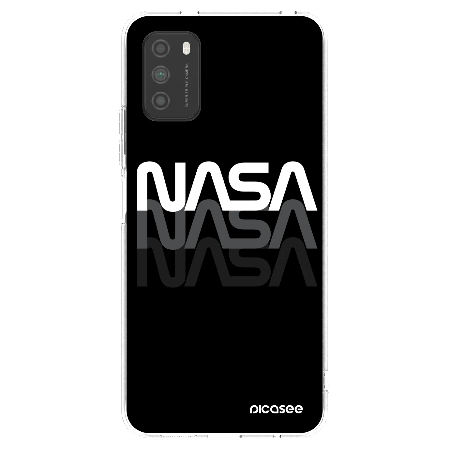 Picasee silikonowe przeźroczyste etui na Xiaomi Poco M3 - NASA Triple