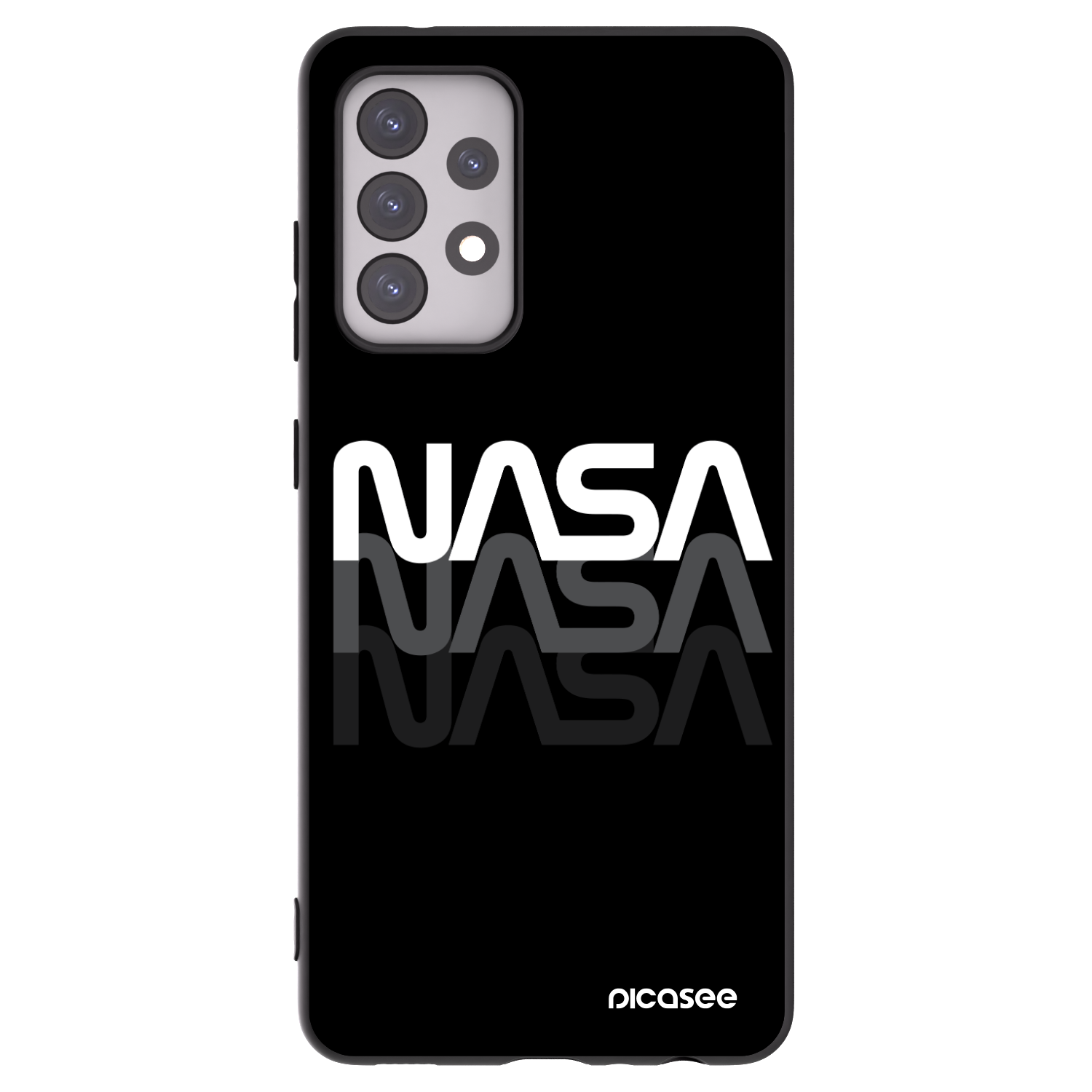 Picasee silikonowe czarne etui na Samsung Galaxy A52 5G A525F - NASA Triple