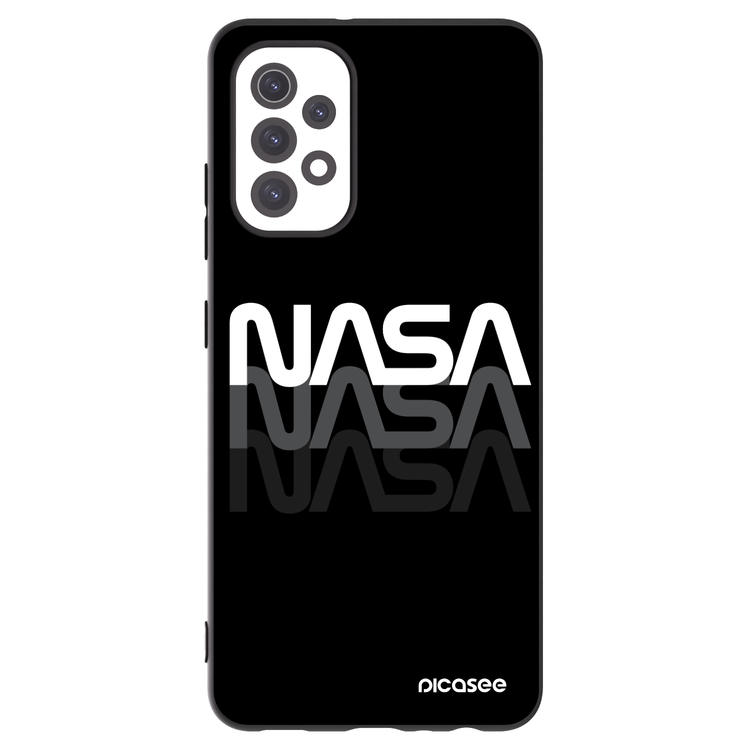 Picasee silikonowe czarne etui na Samsung Galaxy A32 5G A326B - NASA Triple