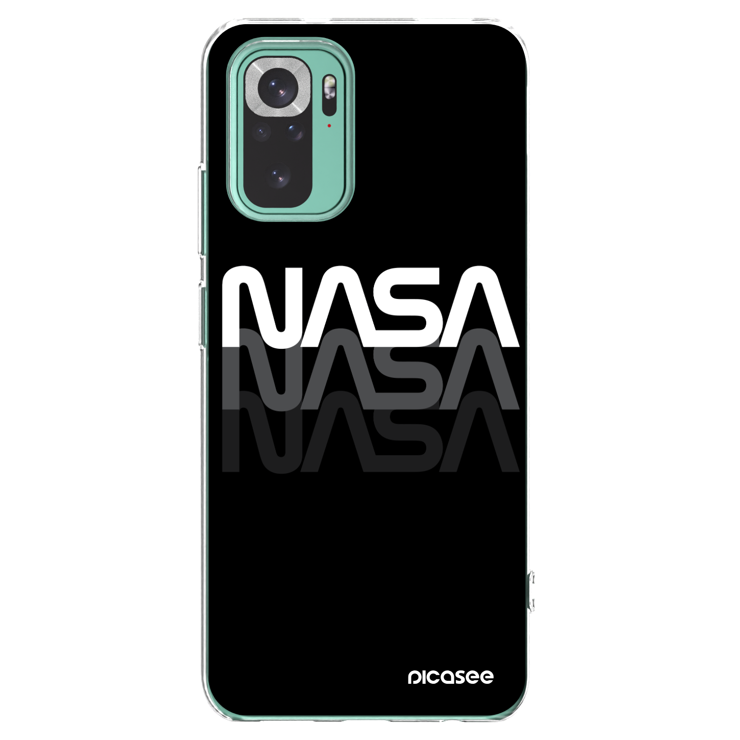 Picasee silikonowe przeźroczyste etui na Xiaomi Redmi Note 10 Pro - NASA Triple
