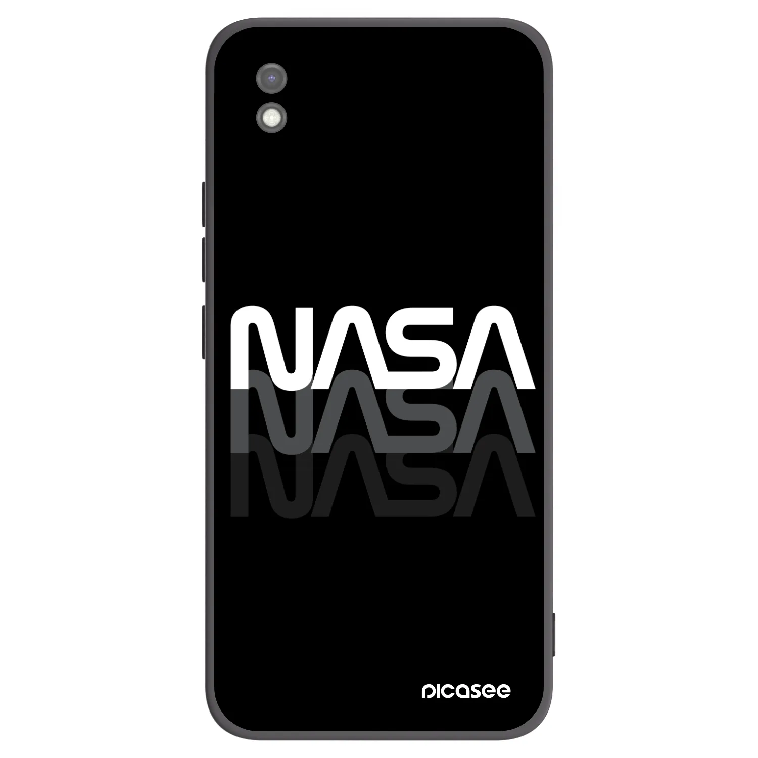 Picasee silikonowe czarne etui na Xiaomi Redmi 9AT - NASA Triple
