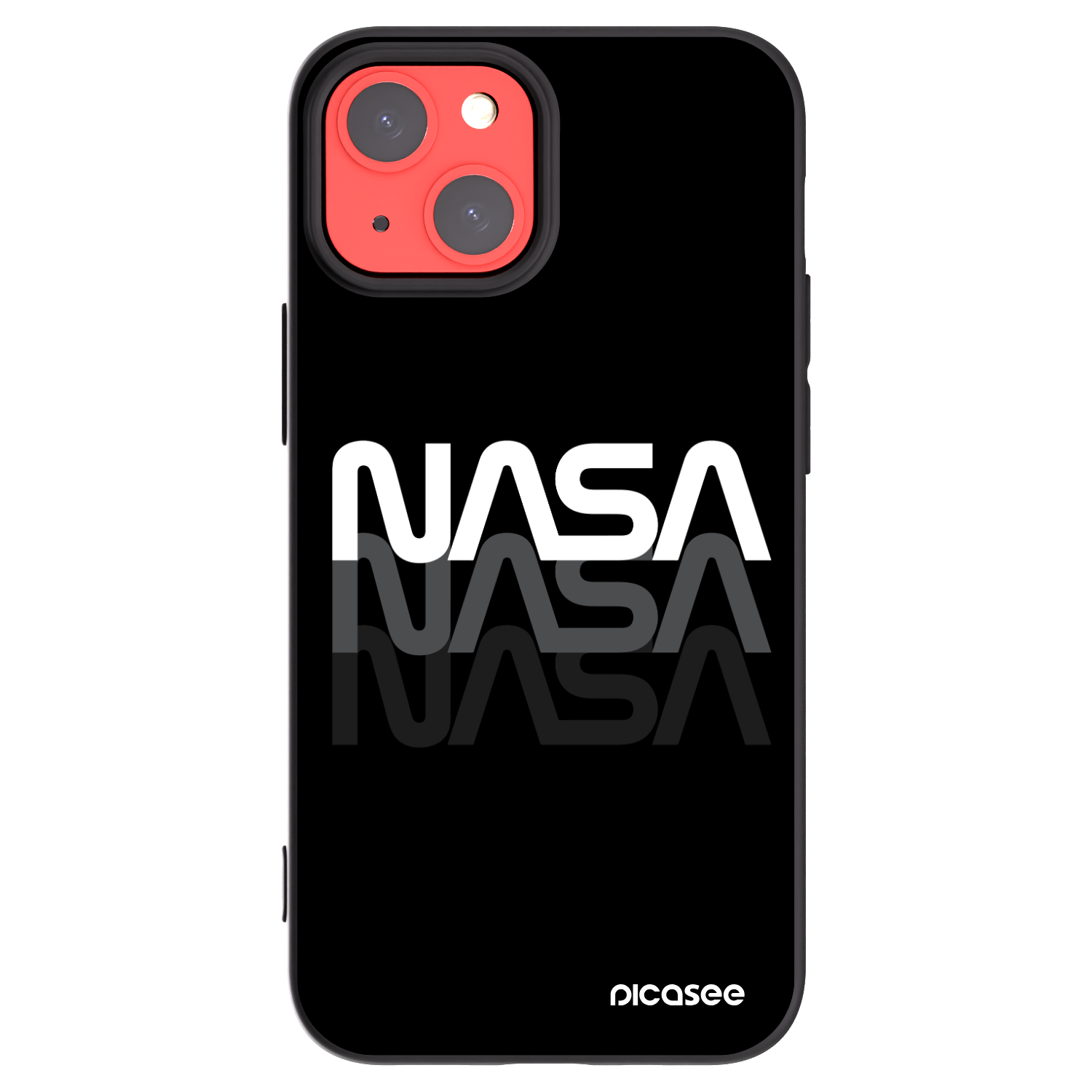 Picasee silikonowe czarne etui na Apple iPhone 13 mini - NASA Triple