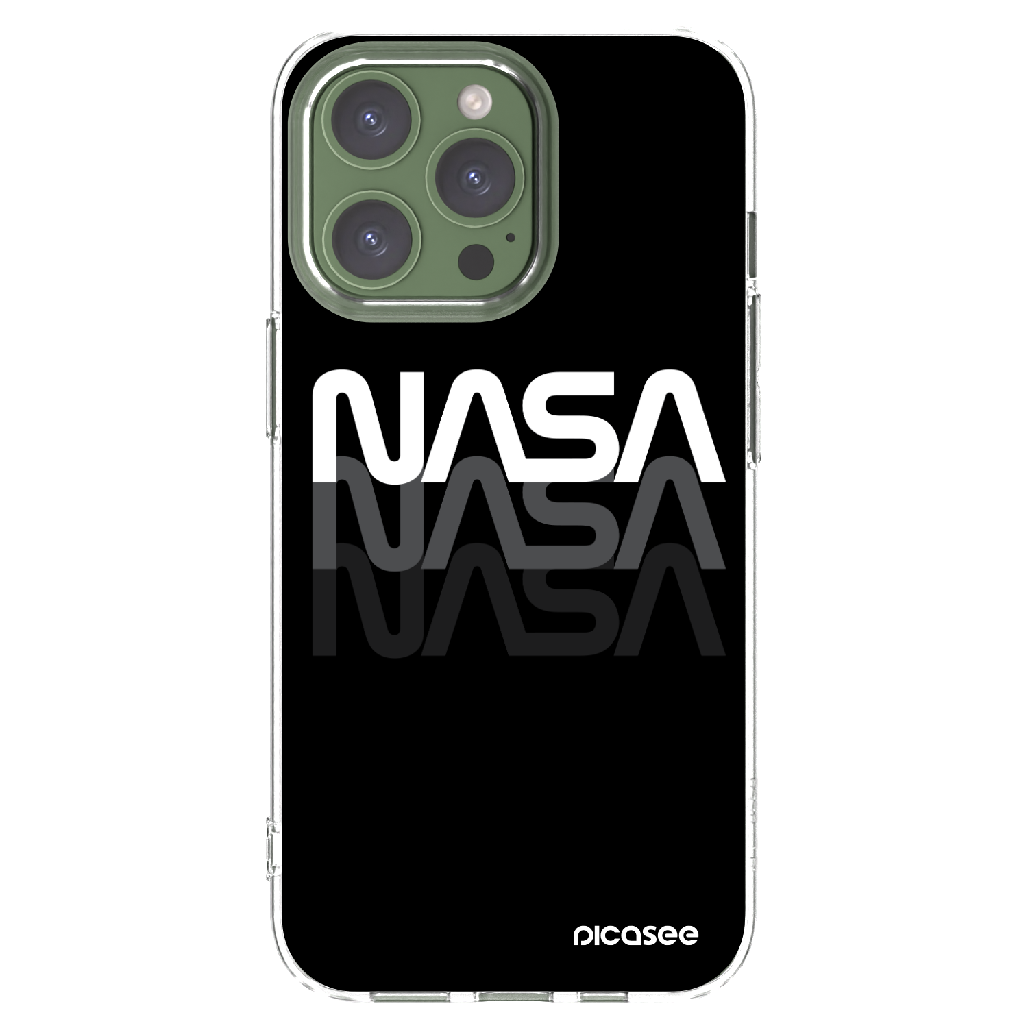 Picasee silikonowe przeźroczyste etui na Apple iPhone 13 Pro - NASA Triple