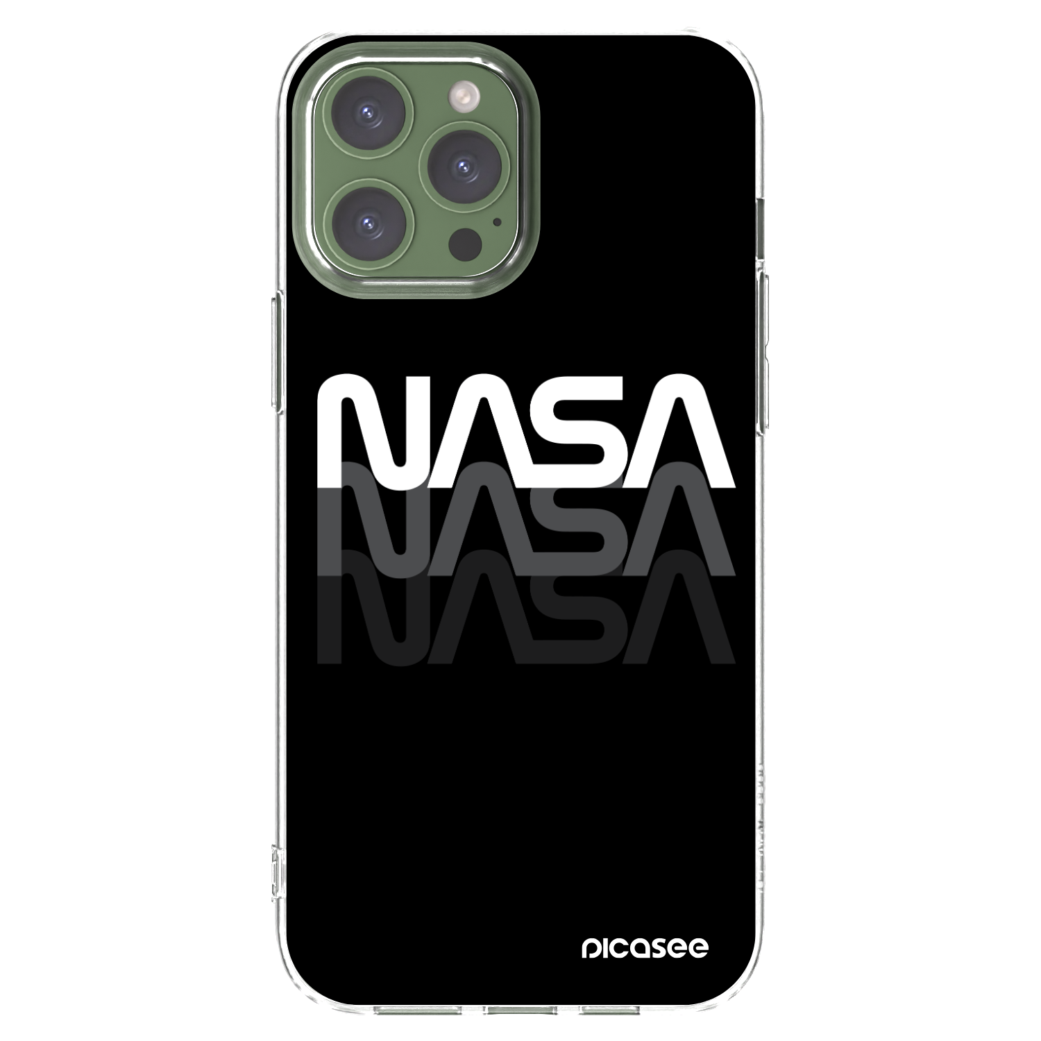 Picasee silikonowe przeźroczyste etui na Apple iPhone 13 Pro Max - NASA Triple
