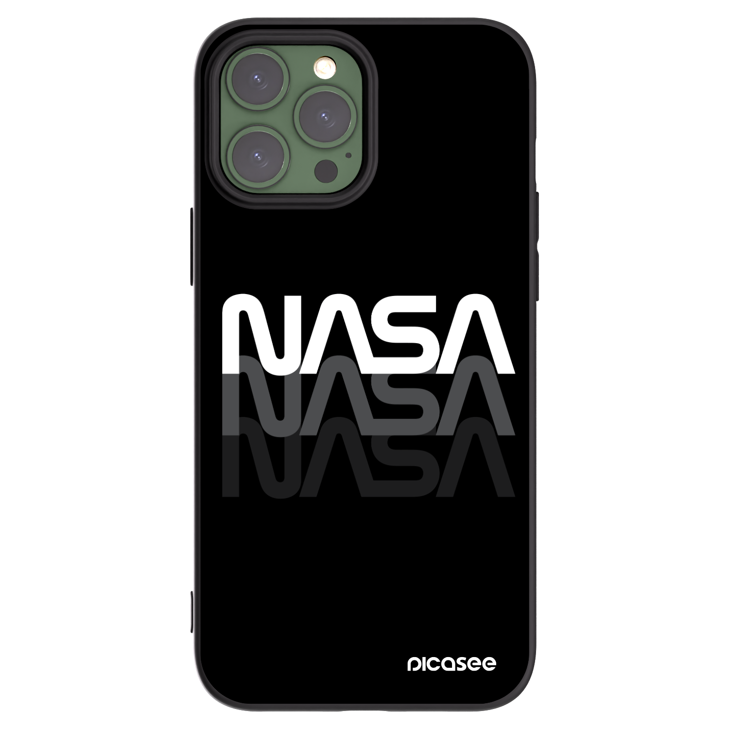 Picasee silikonowe czarne etui na Apple iPhone 13 Pro Max - NASA Triple