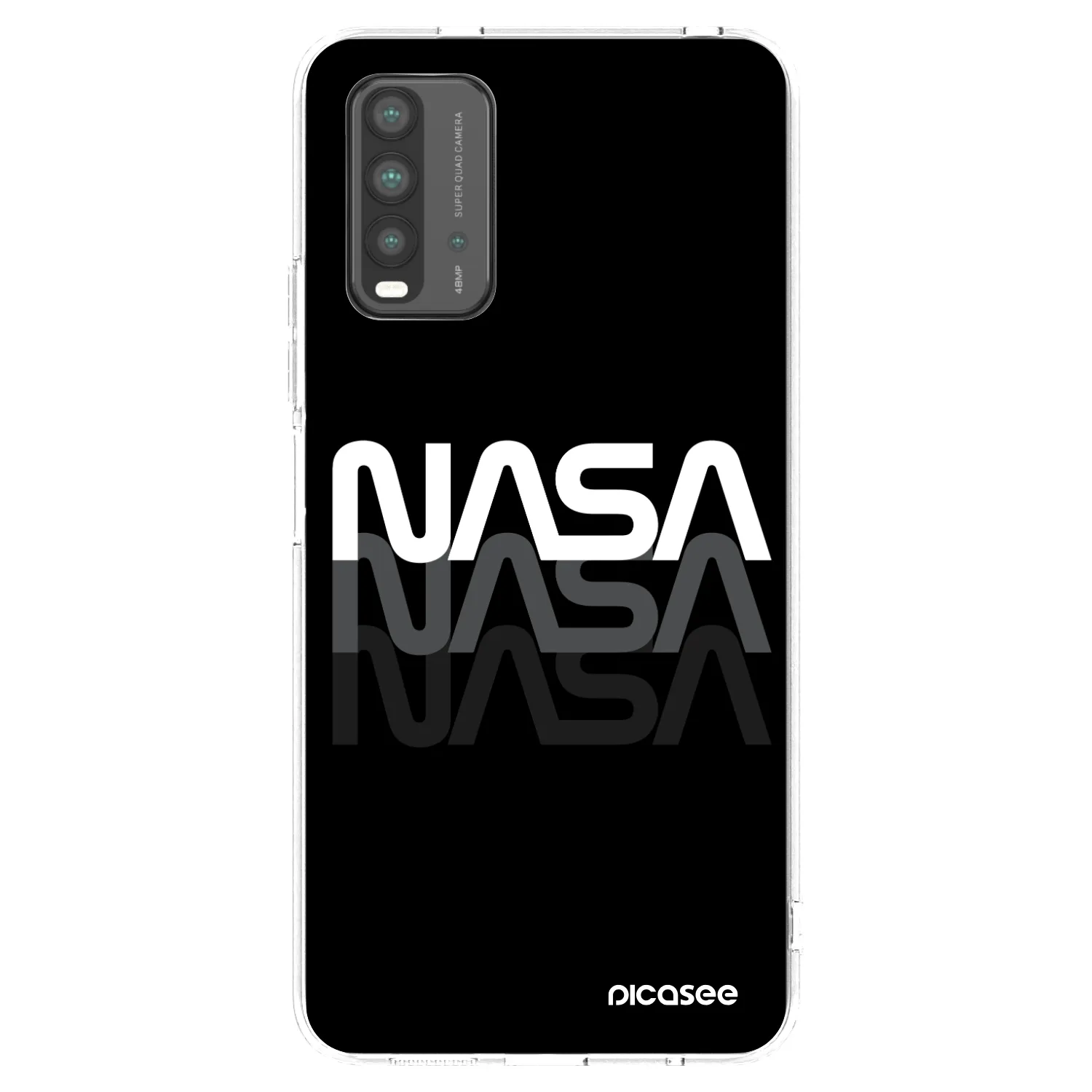 Picasee silikonowe czarne etui na Xiaomi Redmi 9T - NASA Triple