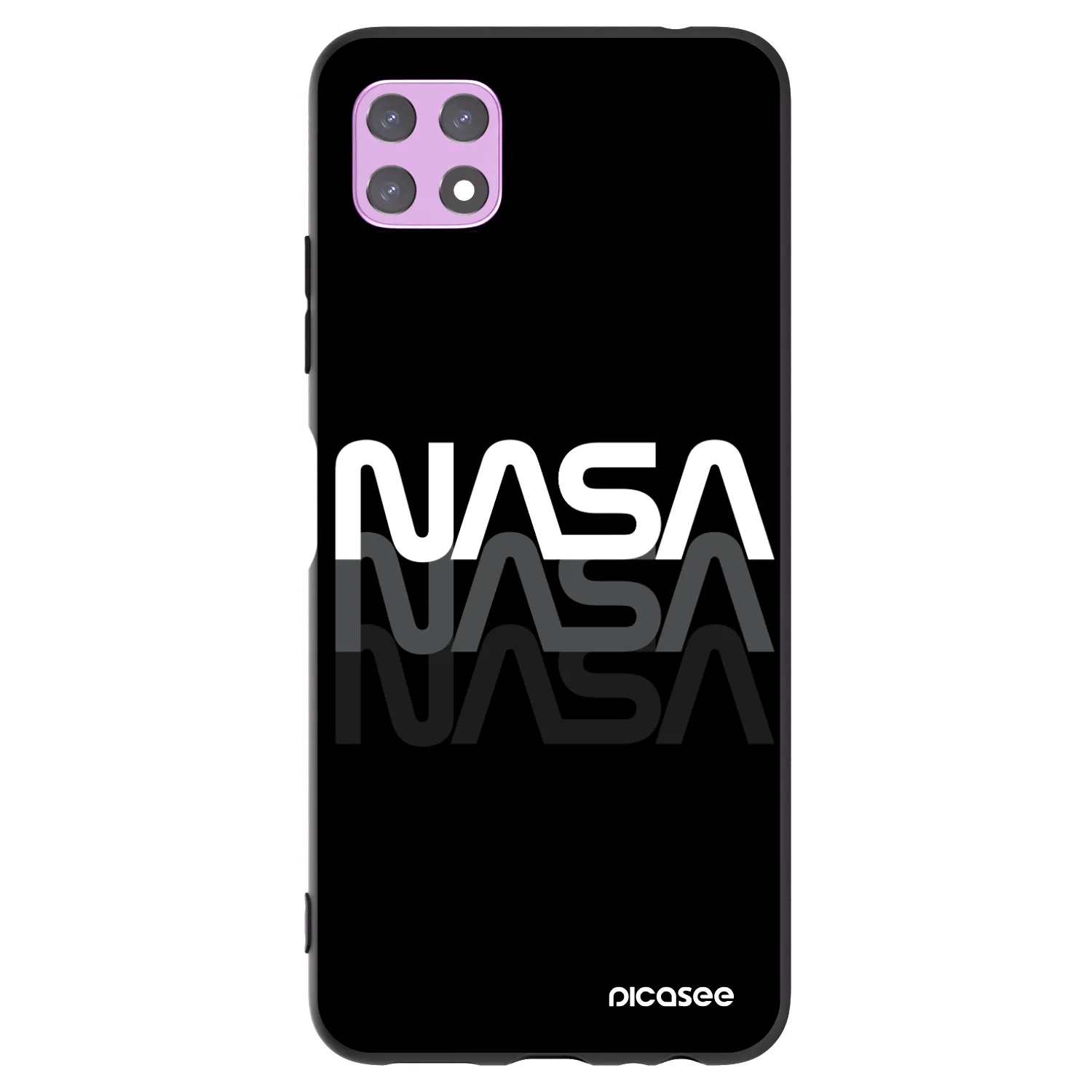 Picasee silikonowe czarne etui na Samsung Galaxy A22 A226B 5G - NASA Triple