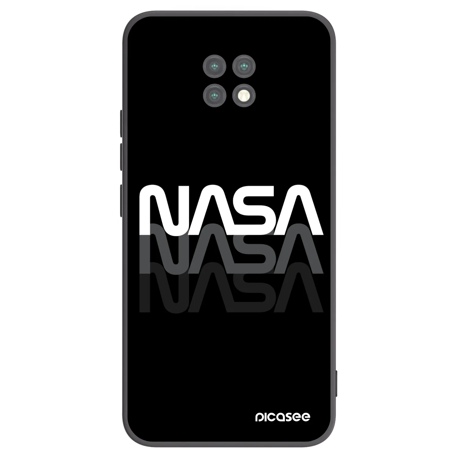 Picasee silikonowe czarne etui na Xiaomi Redmi Note 9T - NASA Triple