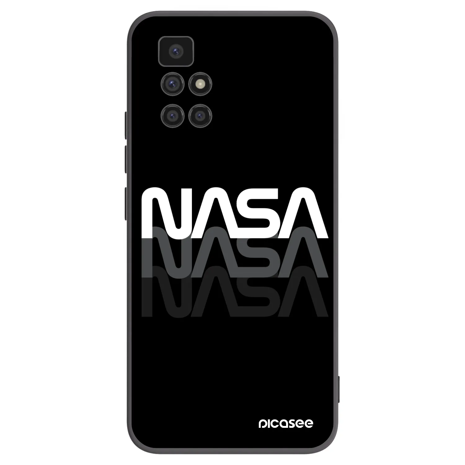 Picasee silikonowe czarne etui na Xiaomi Redmi 10 - NASA Triple