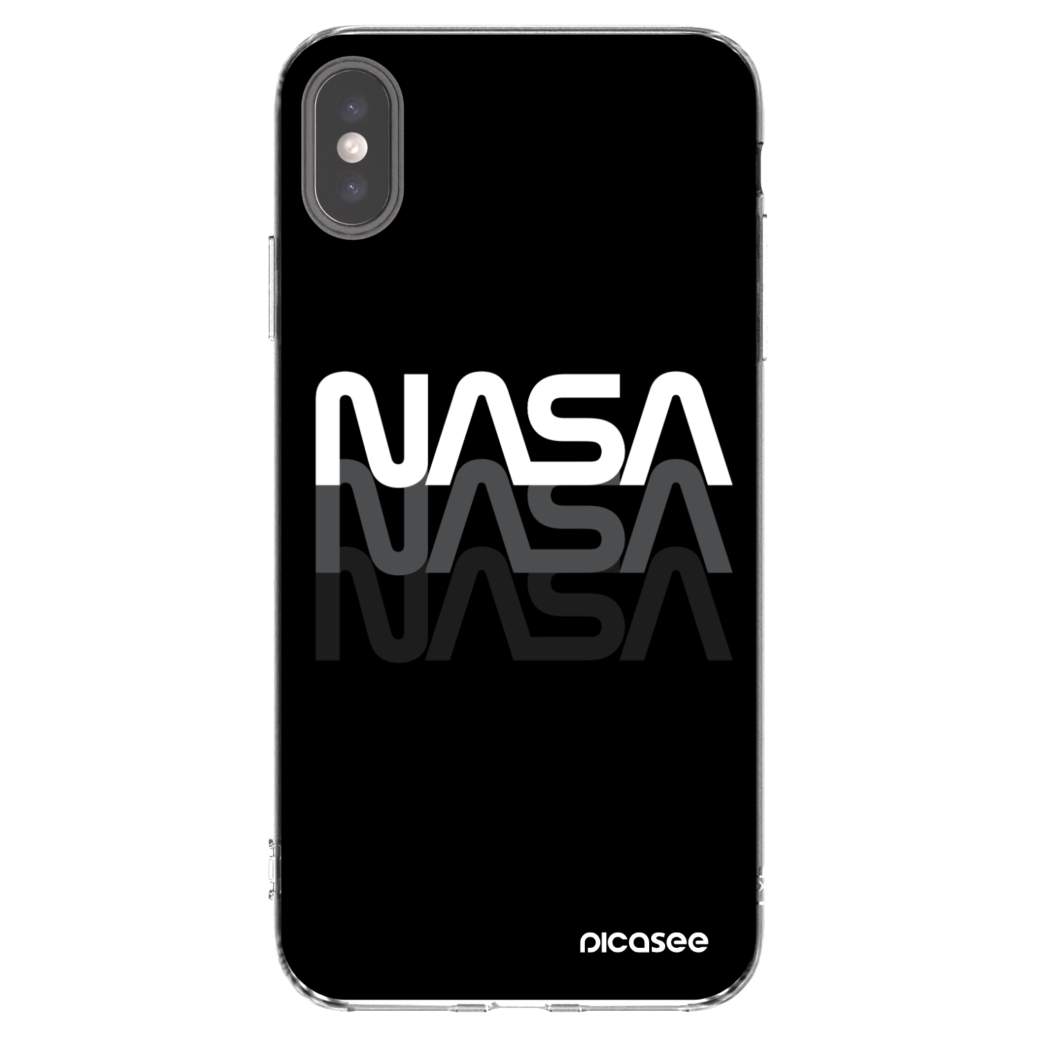 Picasee silikonowe przeźroczyste etui na Apple iPhone XS Max - NASA Triple