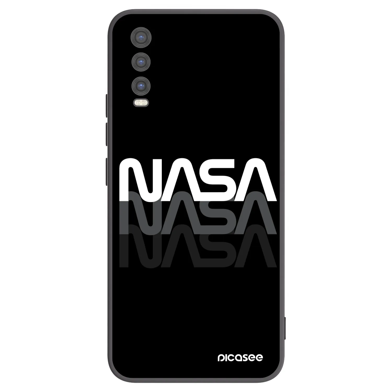 Picasee silikonowe czarne etui na Vivo Y20s - NASA Triple