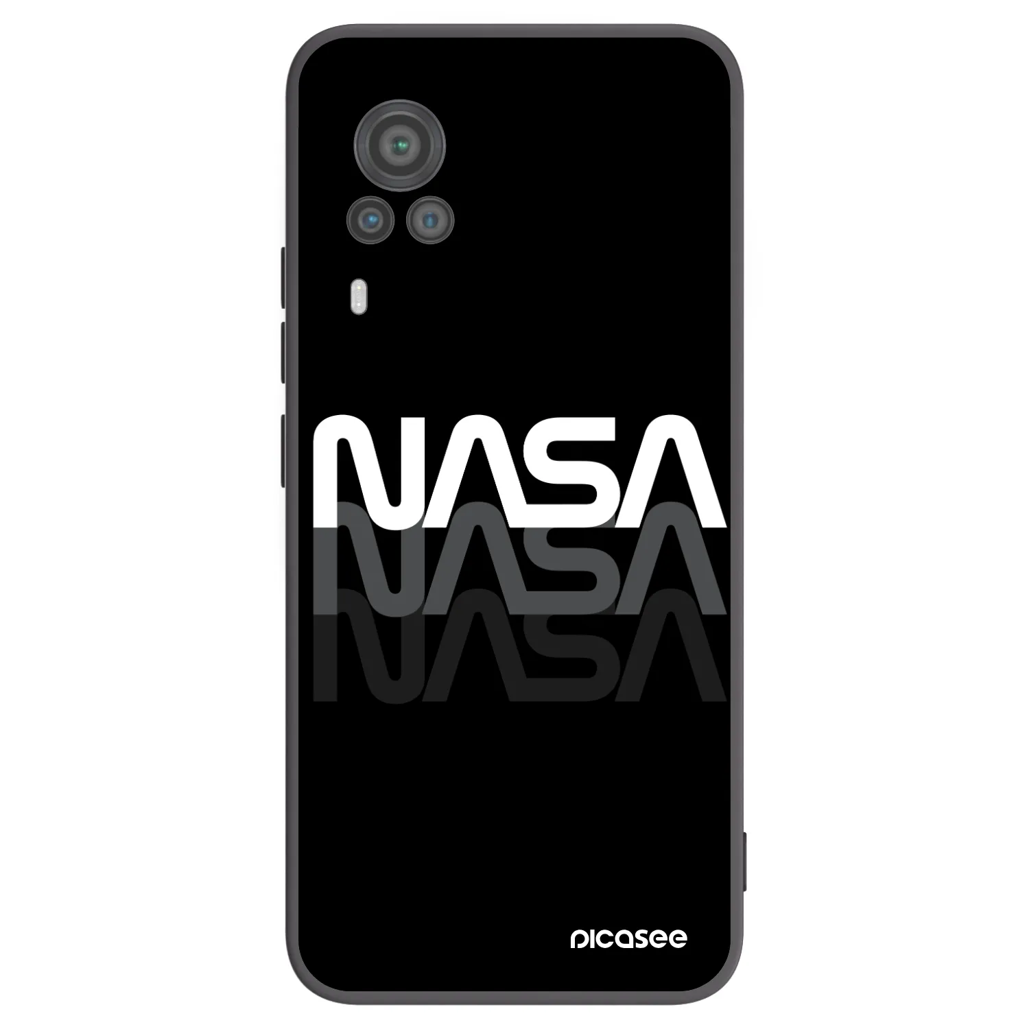 Picasee silikonowe czarne etui na Vivo X60 Pro 5G - NASA Triple