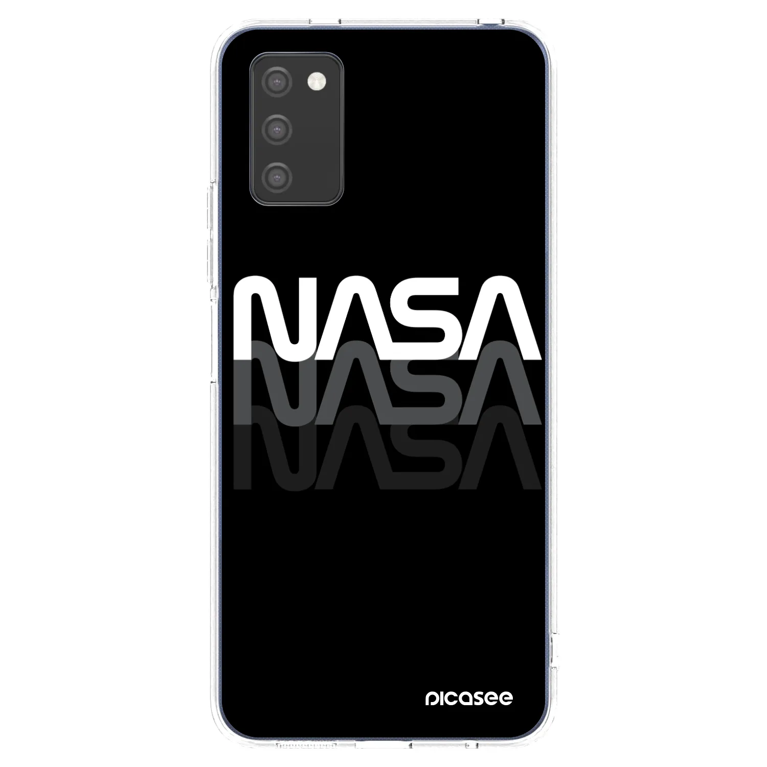 Picasee silikonowe przeźroczyste etui na Samsung Galaxy A03s A037G - NASA Triple