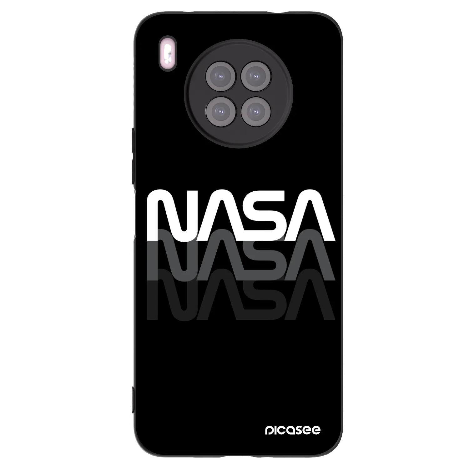 Picasee silikonowe czarne etui na Huawei Nova 8i - NASA Triple