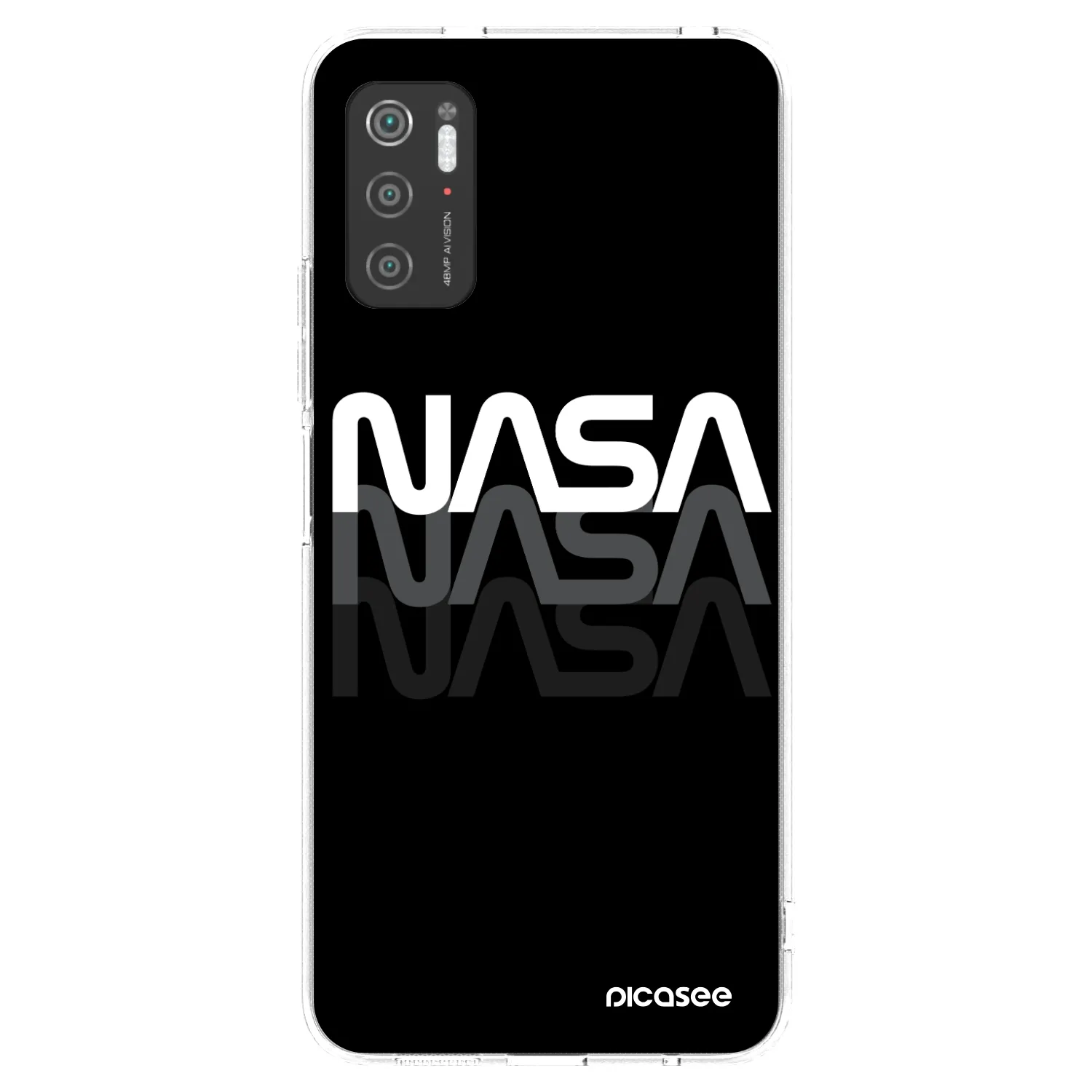 Picasee silikonowe przeźroczyste etui na Xiaomi Poco M3 Pro 5G - NASA Triple
