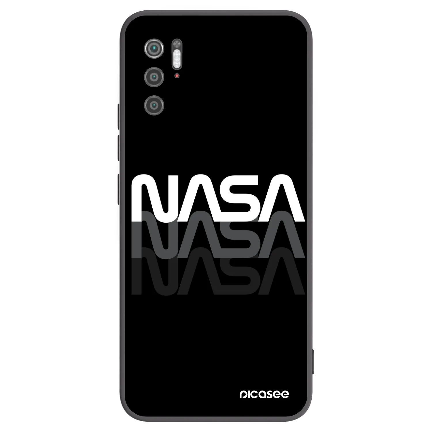 Picasee silikonowe czarne etui na Xiaomi Poco M3 Pro 5G - NASA Triple