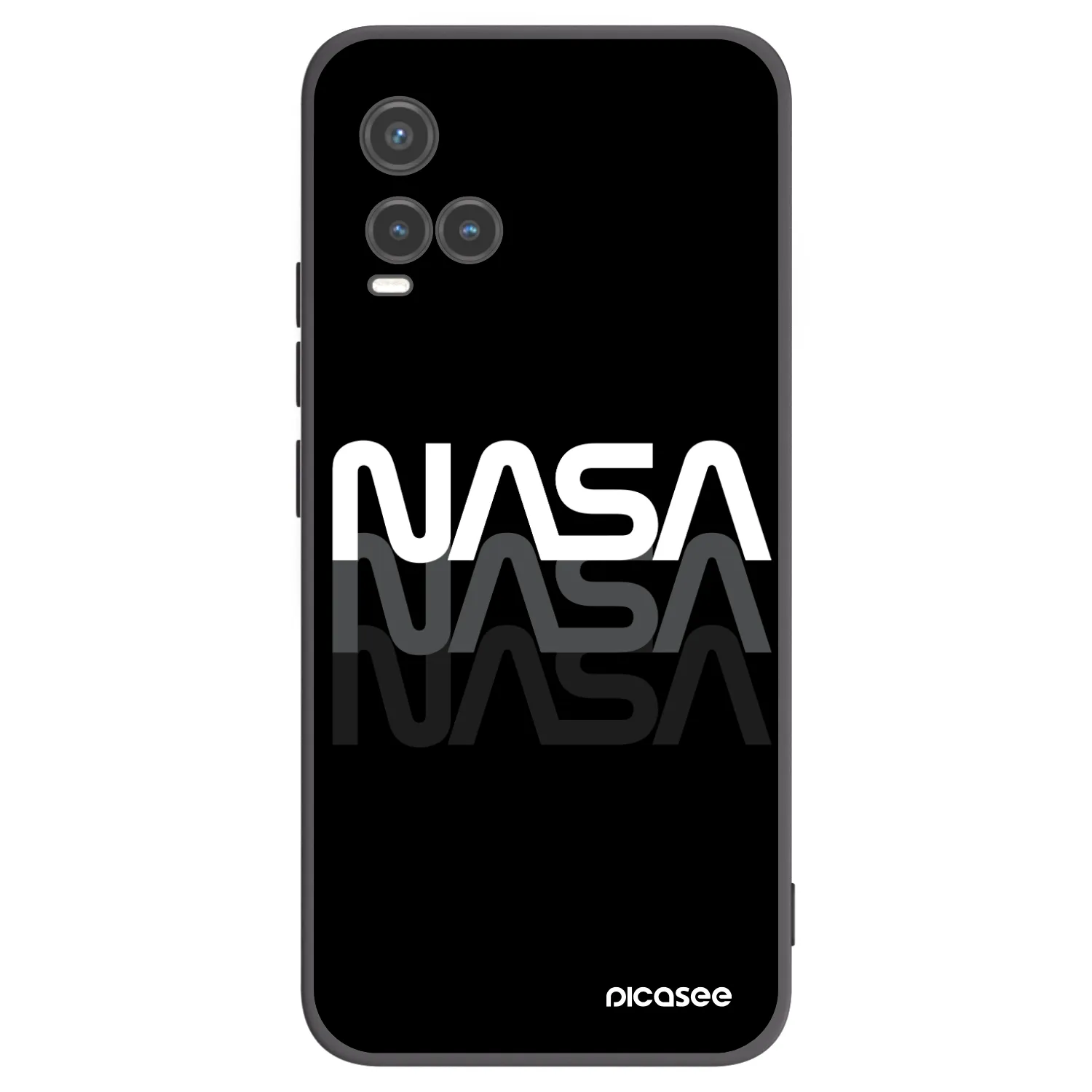 Picasee silikonowe czarne etui na Vivo Y33s - NASA Triple