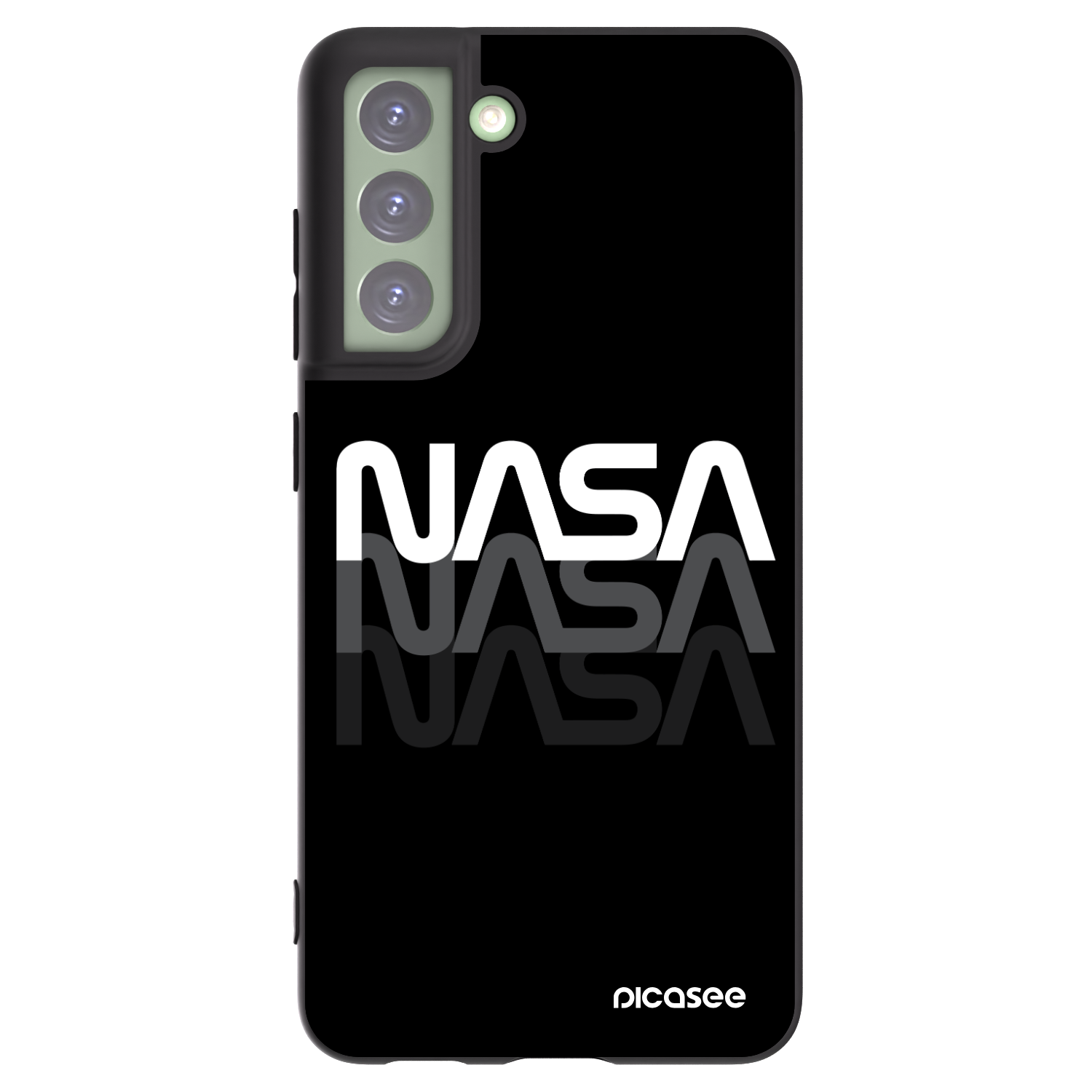 Picasee silikonowe czarne etui na Samsung Galaxy S21 FE 5G - NASA Triple