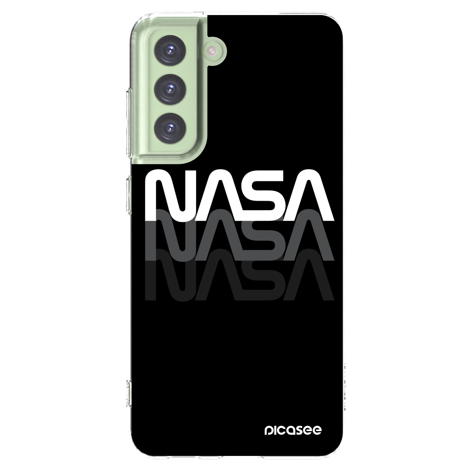 Picasee silikonowe przeźroczyste etui na Samsung Galaxy S21 FE 5G - NASA Triple