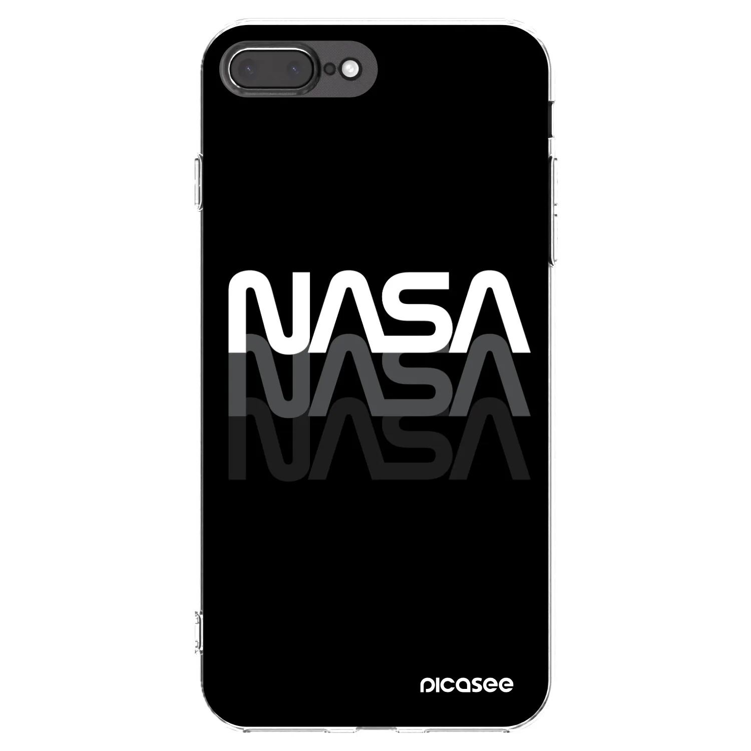 Picasee silikonowe przeźroczyste etui na Apple iPhone 7 Plus - NASA Triple