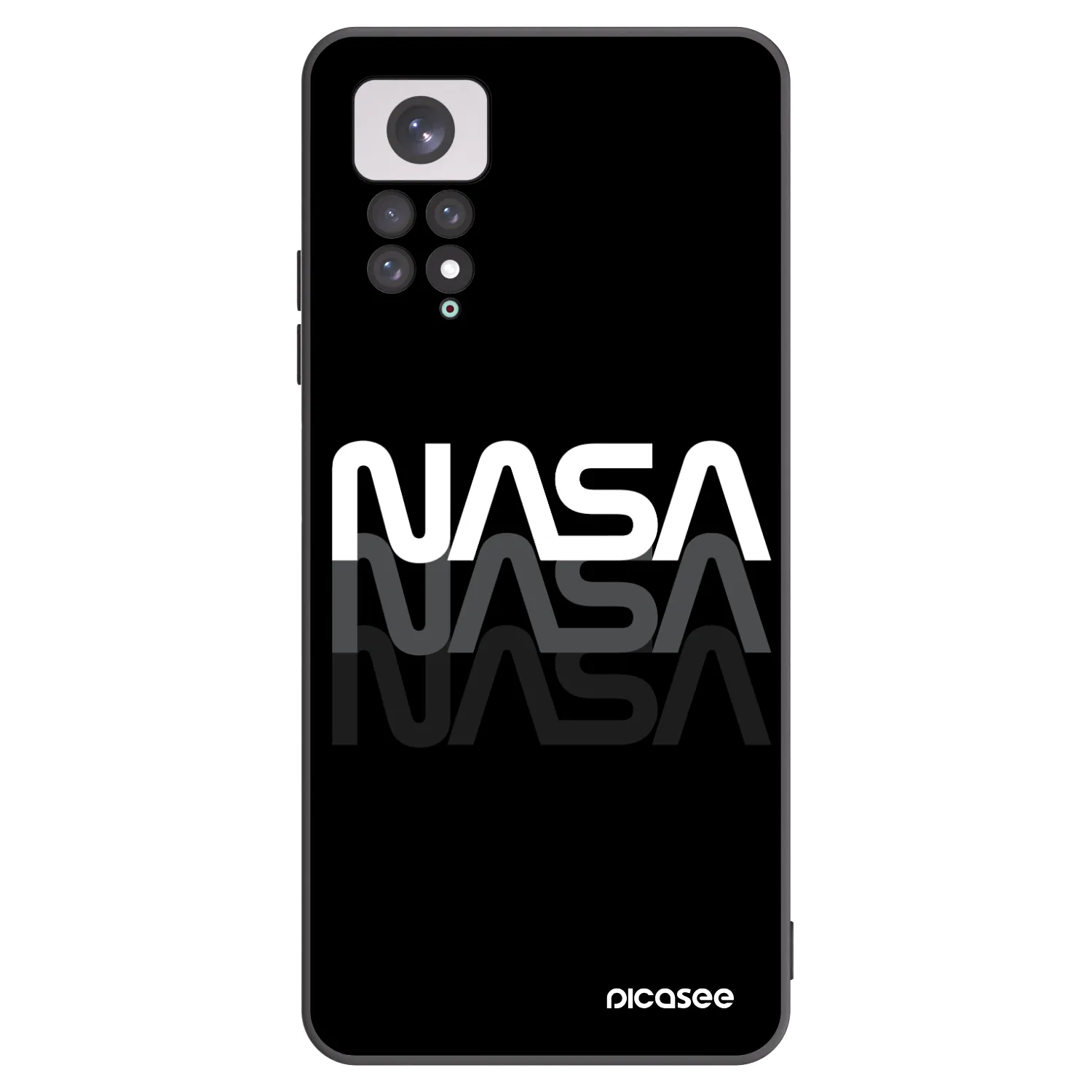 Picasee silikonowe czarne etui na Xiaomi Redmi Note 11 - NASA Triple