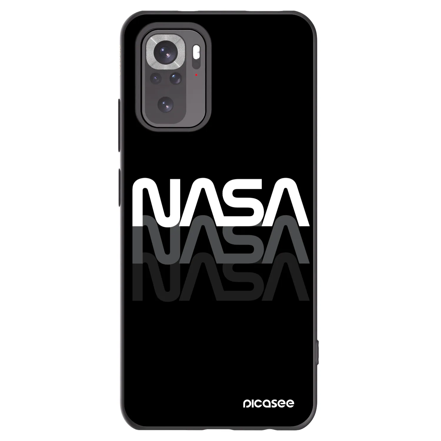 Picasee silikonowe czarne etui na Xiaomi Redmi Note 11S 4G - NASA Triple