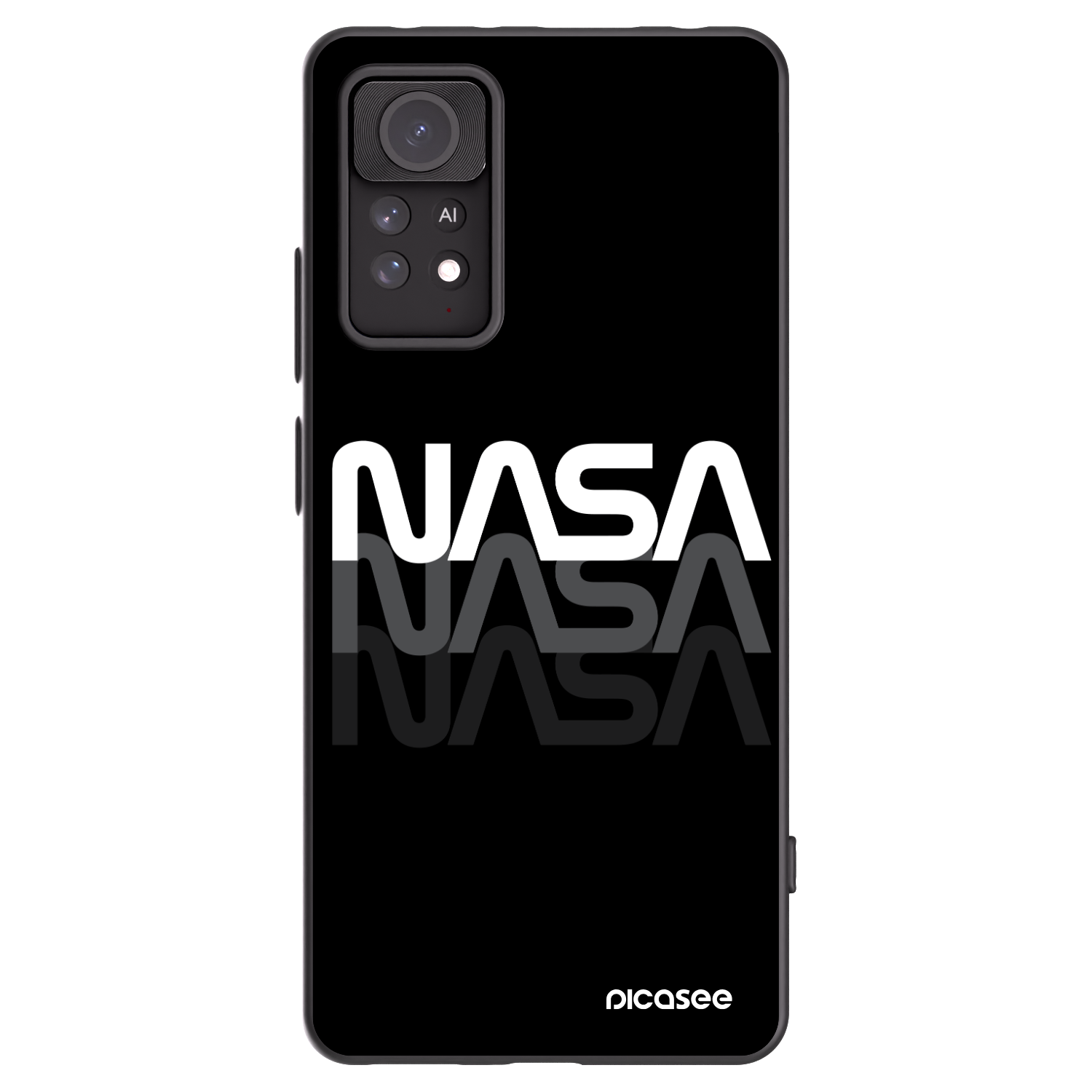 Picasee silikonowe czarne etui na Xiaomi Redmi Note 11 Pro 5G - NASA Triple