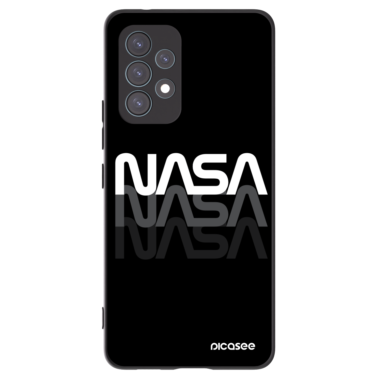 Picasee silikonowe czarne etui na Samsung Galaxy A53 5G A536 - NASA Triple