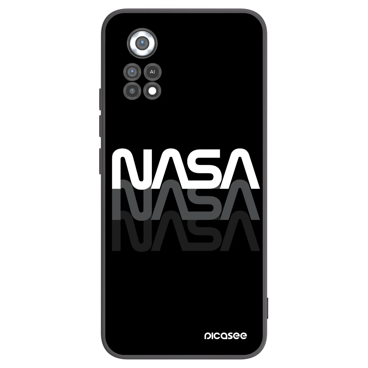 Picasee silikonowe czarne etui na Xiaomi Poco X4 Pro 5G - NASA Triple