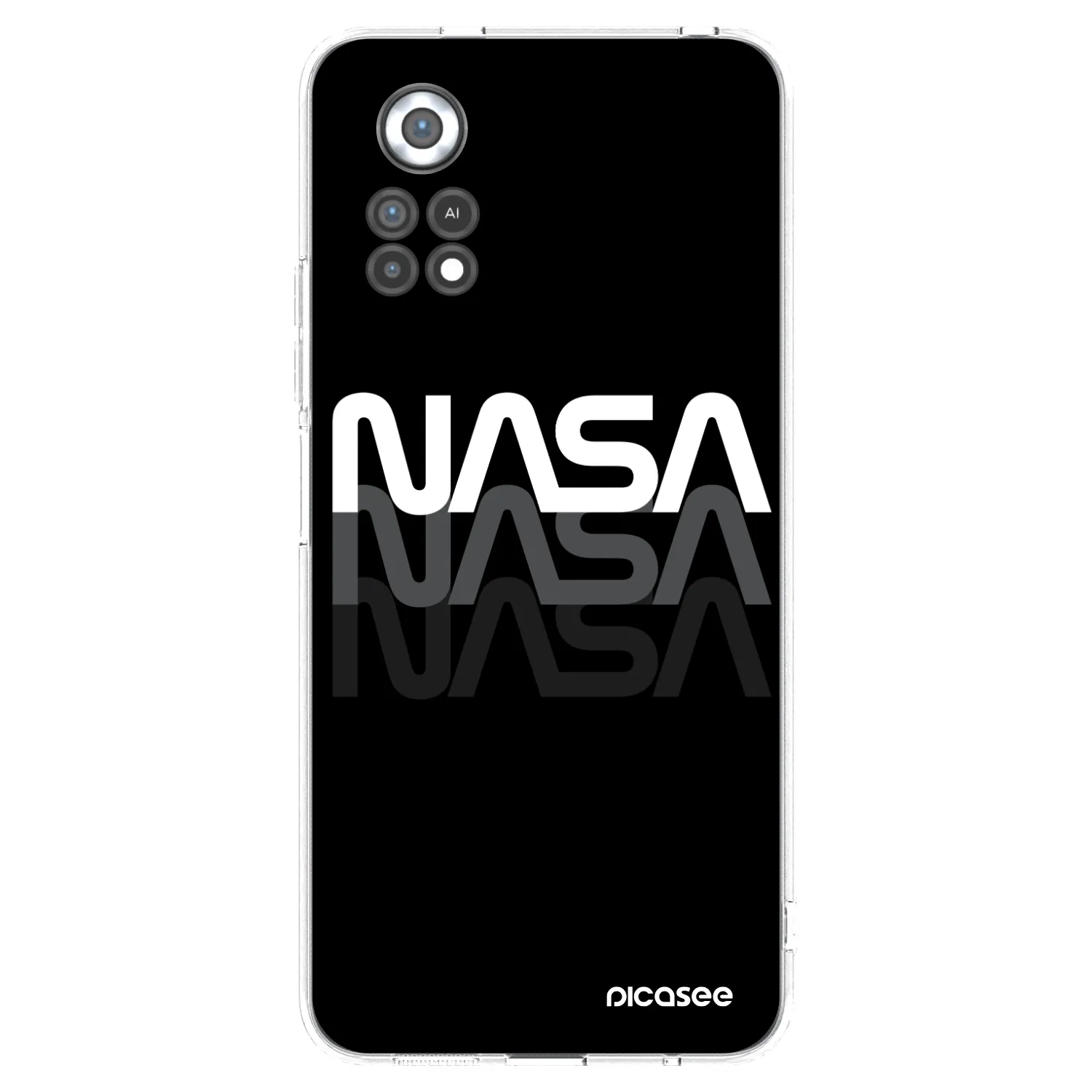 Picasee silikonowe przeźroczyste etui na Xiaomi Poco X4 Pro 5G - NASA Triple