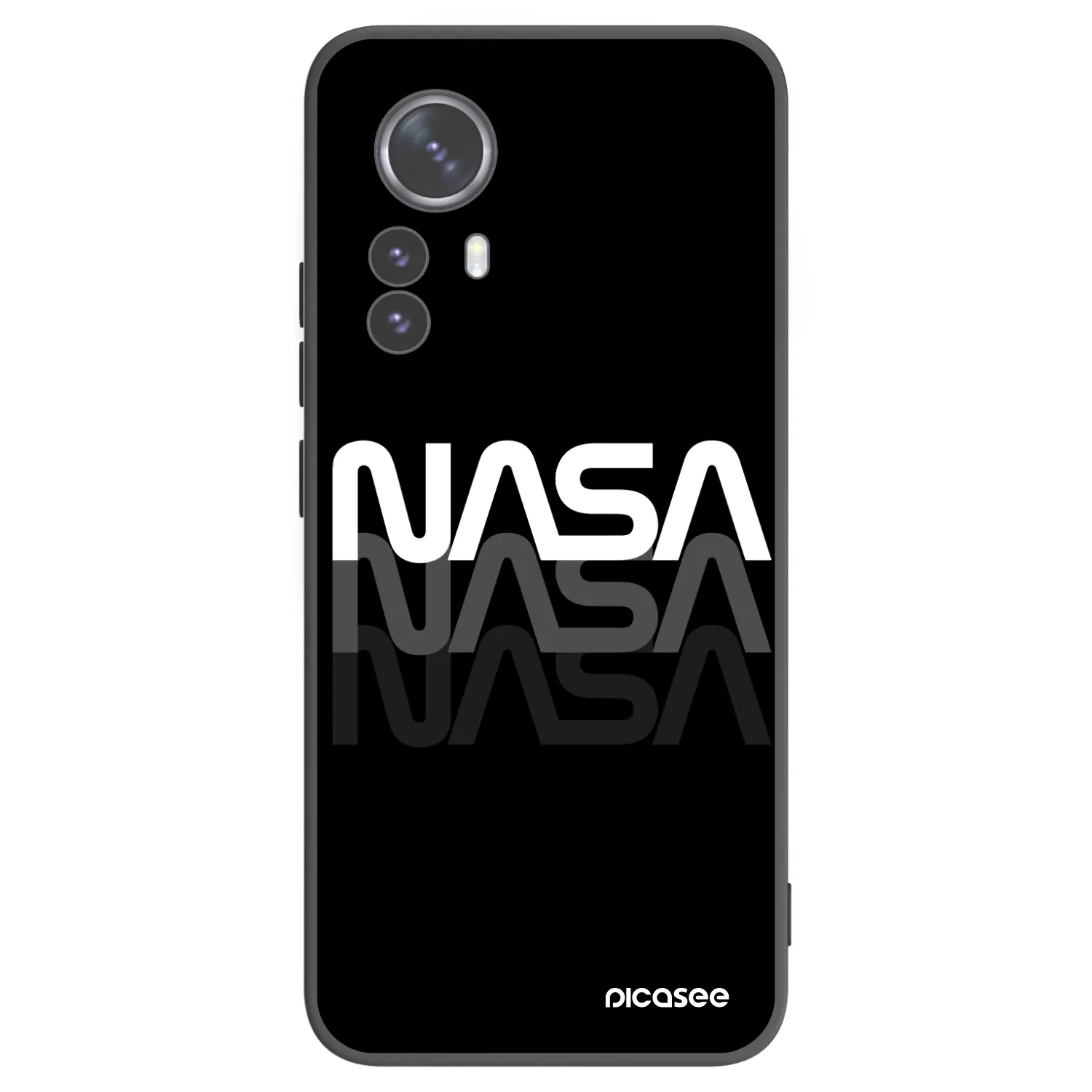 Picasee silikonowe czarne etui na Xiaomi 12 Pro - NASA Triple