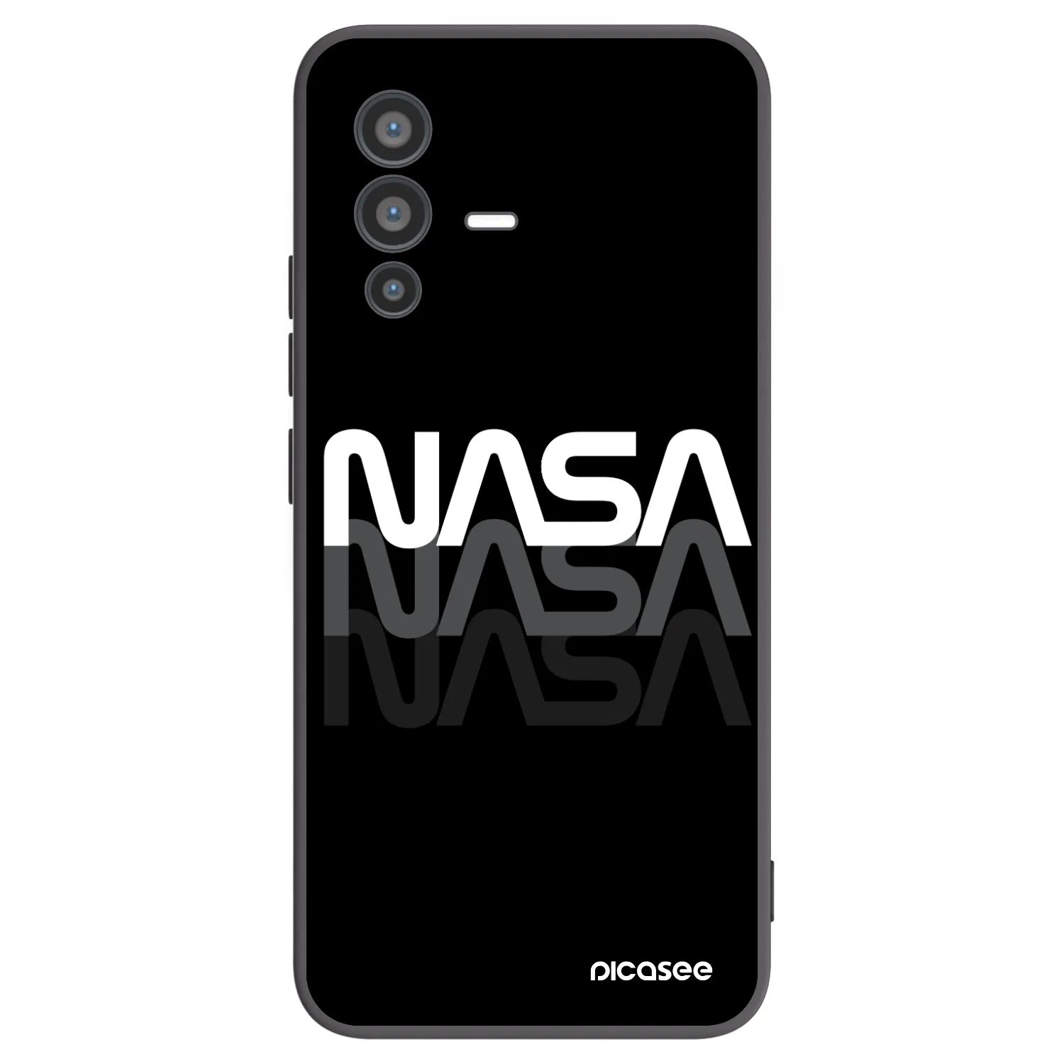 Picasee silikonowe czarne etui na Vivo V23 5G - NASA Triple