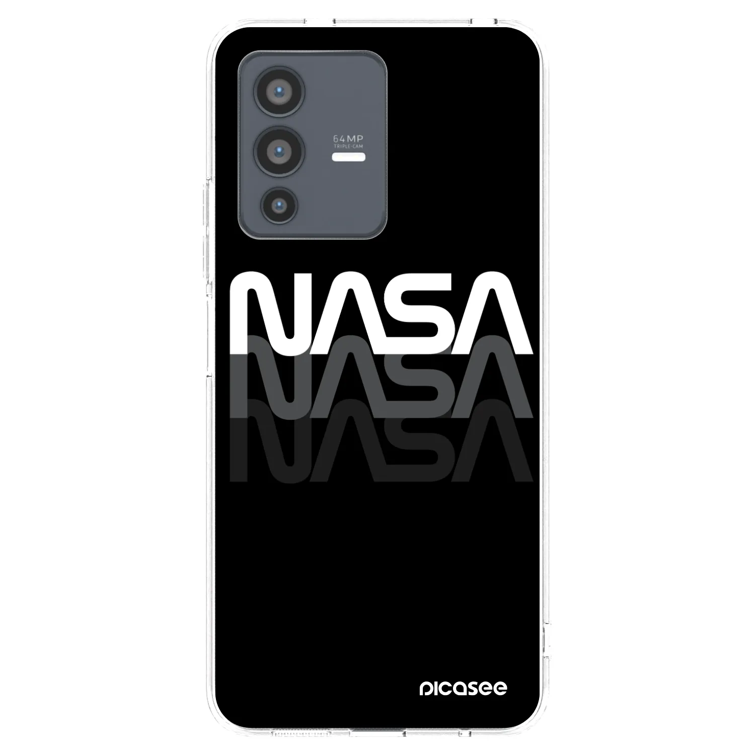 Picasee silikonowe przeźroczyste etui na Vivo V23 5G - NASA Triple