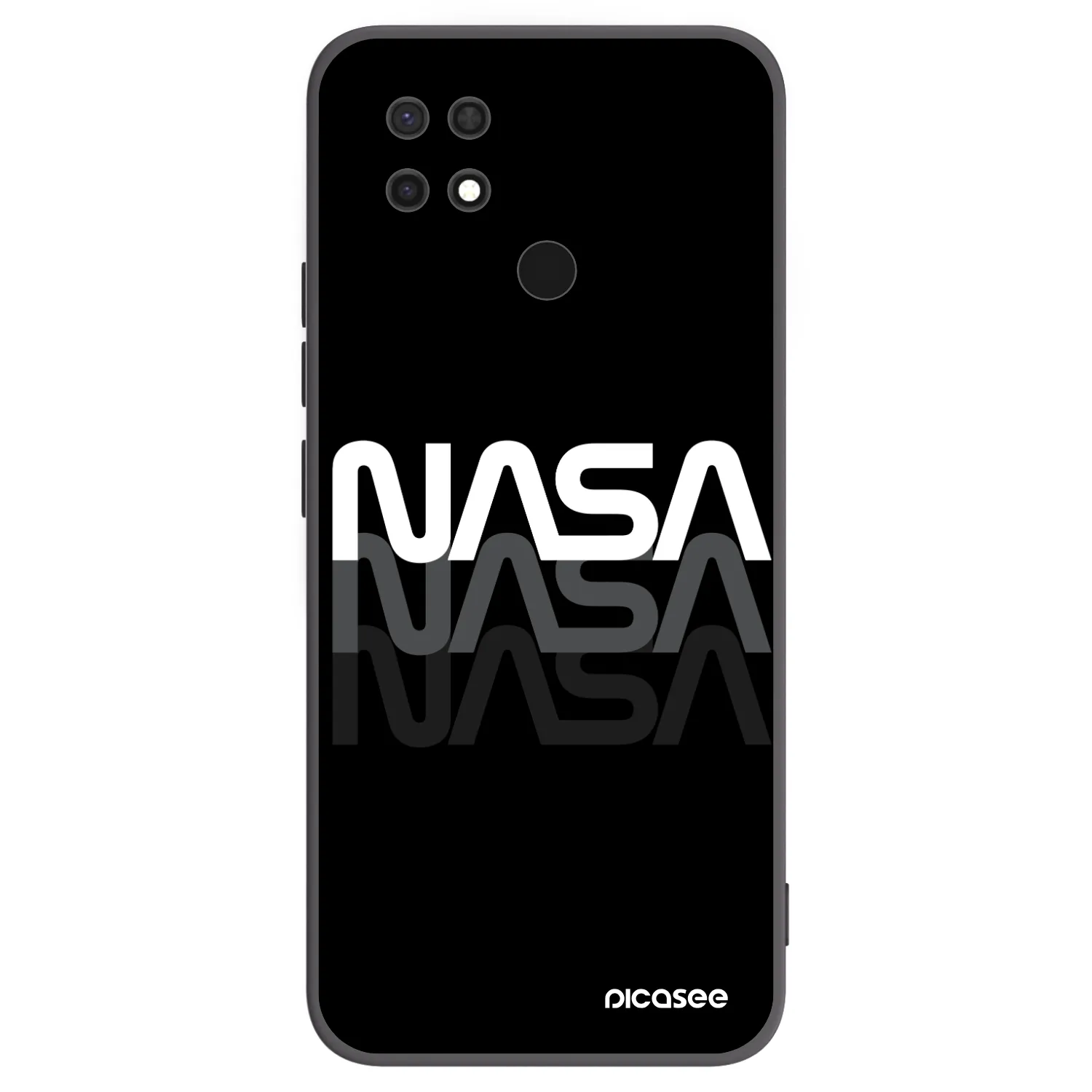 Picasee silikonowe czarne etui na Xiaomi Redmi 10C - NASA Triple