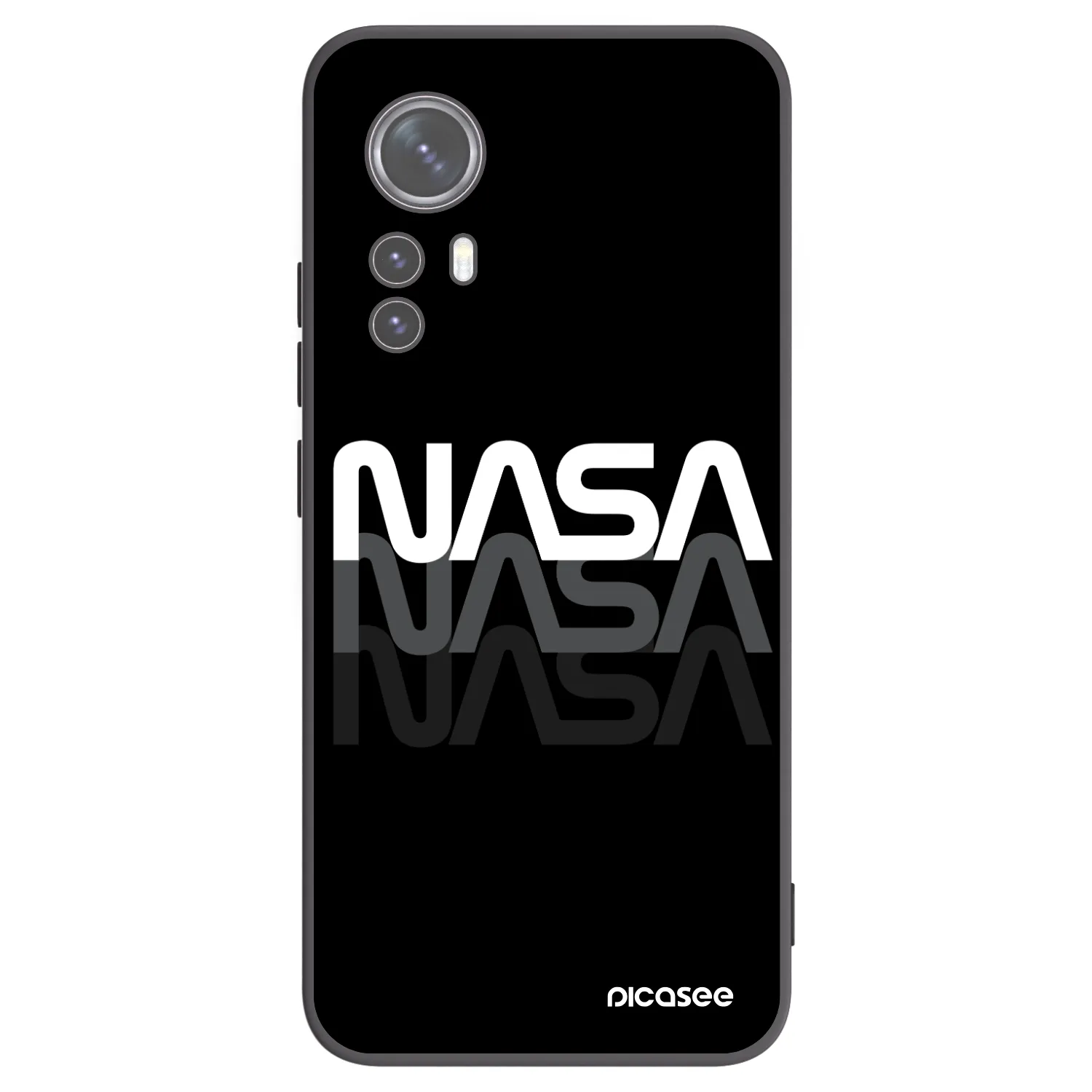 Picasee silikonowe czarne etui na Xiaomi 12X - NASA Triple