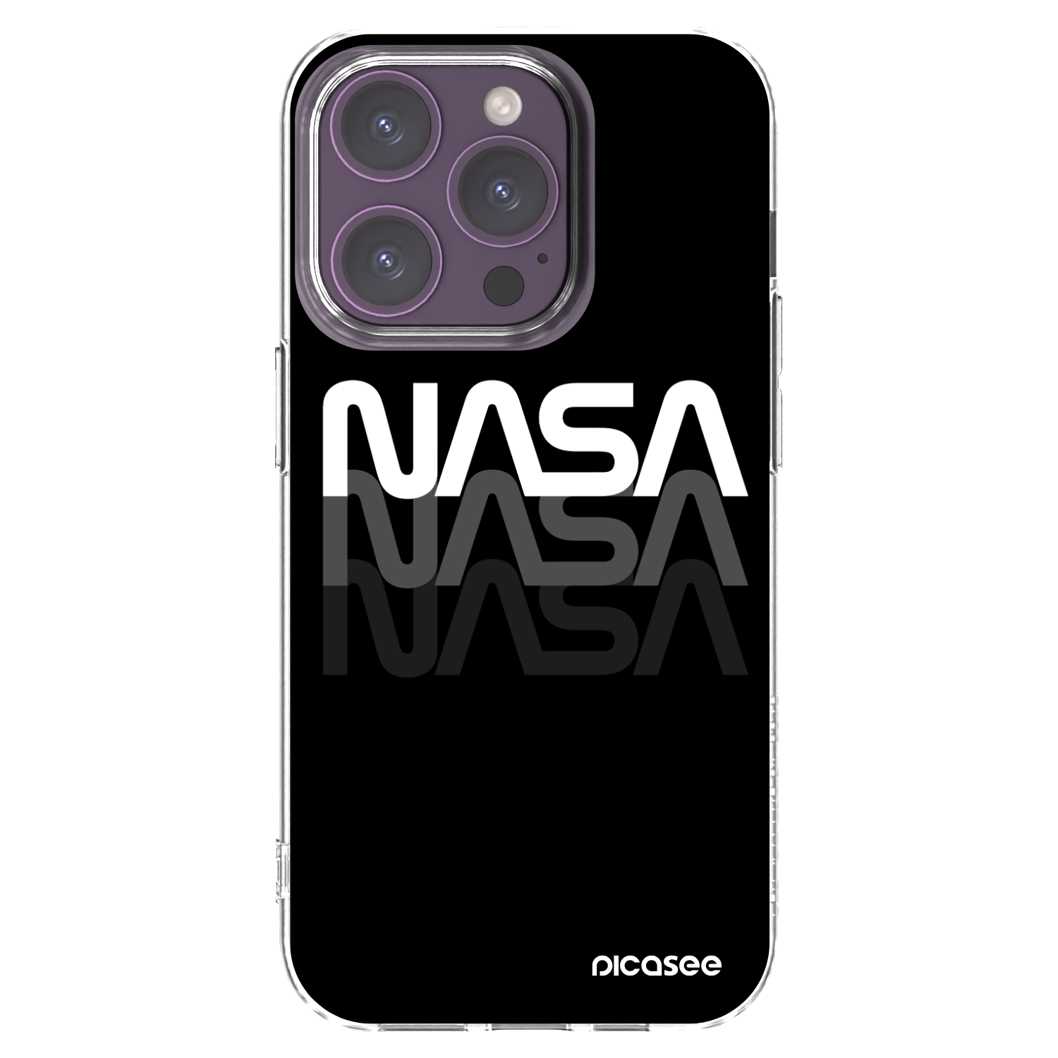 Picasee silikonowe przeźroczyste etui na Apple iPhone 14 Pro - NASA Triple