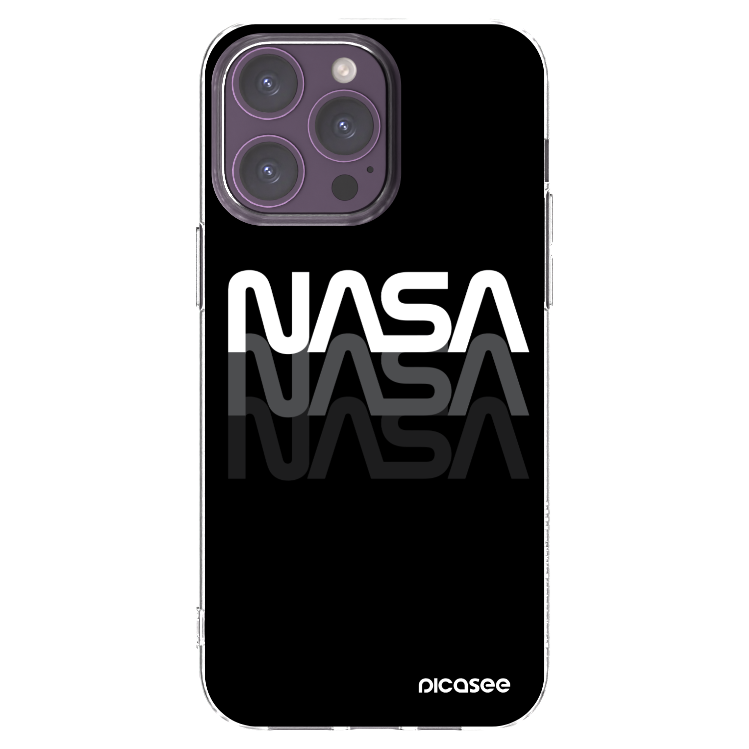 Picasee silikonowe przeźroczyste etui na Apple iPhone 14 Pro Max - NASA Triple