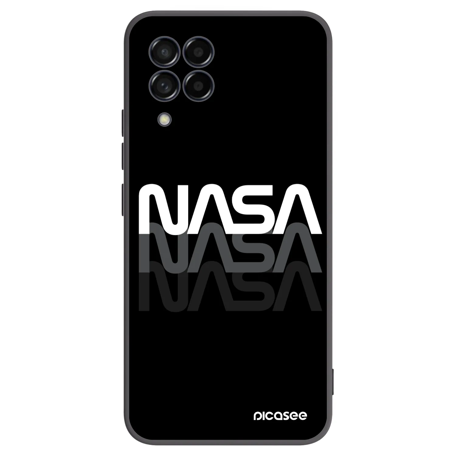 Picasee silikonowe czarne etui na Samsung Galaxy M53 5G - NASA Triple