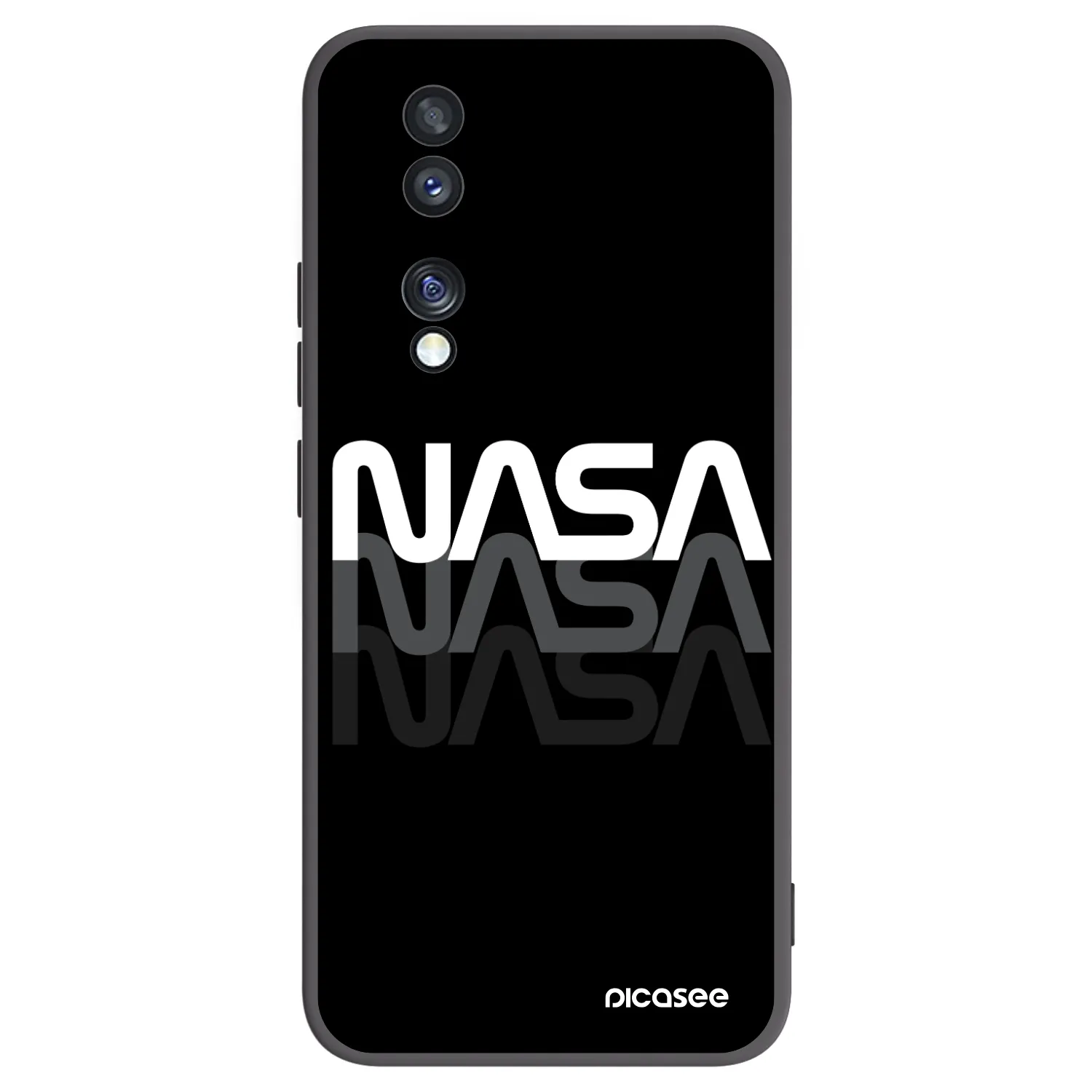 Picasee silikonowe czarne etui na Honor 70 - NASA Triple