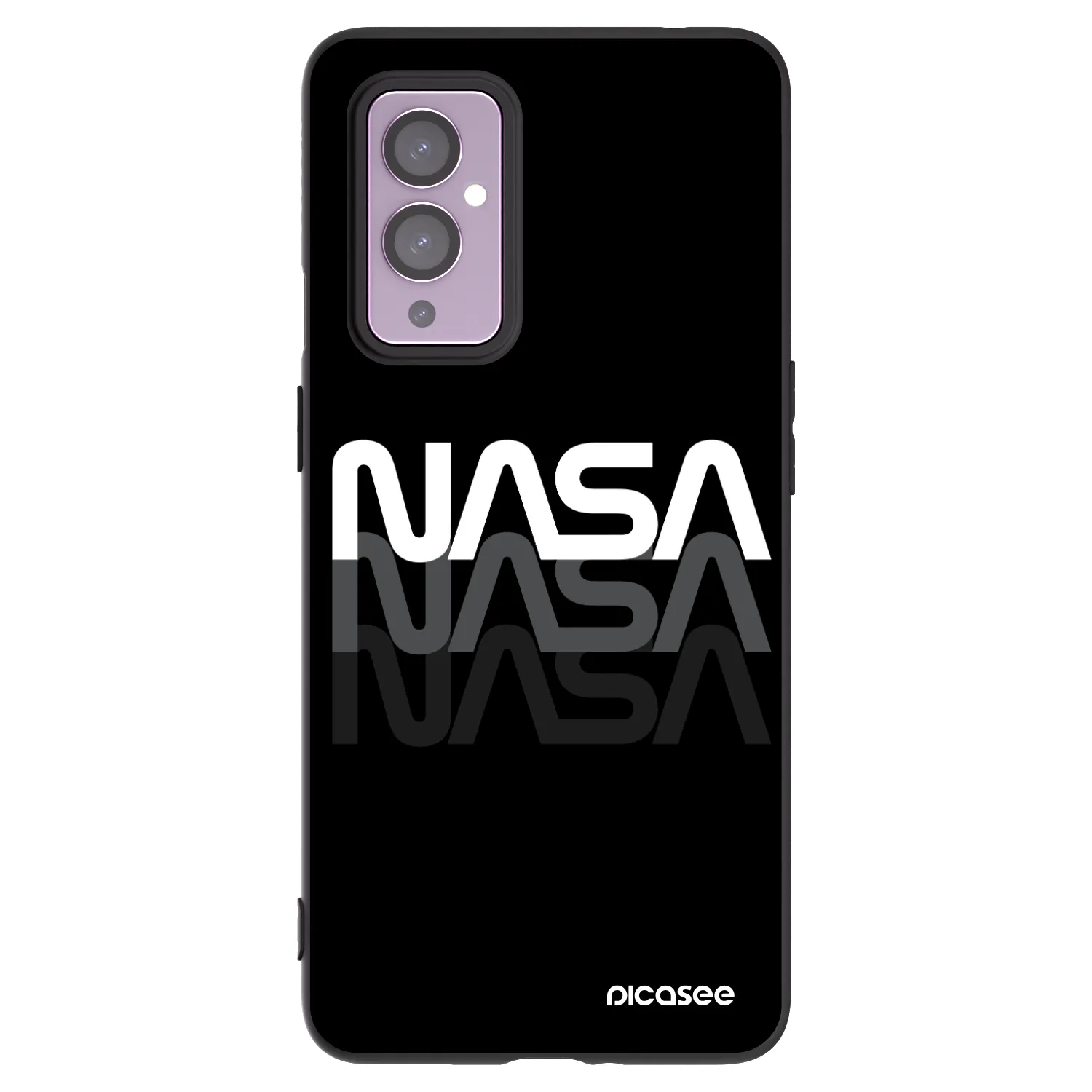 Picasee silikonowe czarne etui na OnePlus 9 - NASA Triple