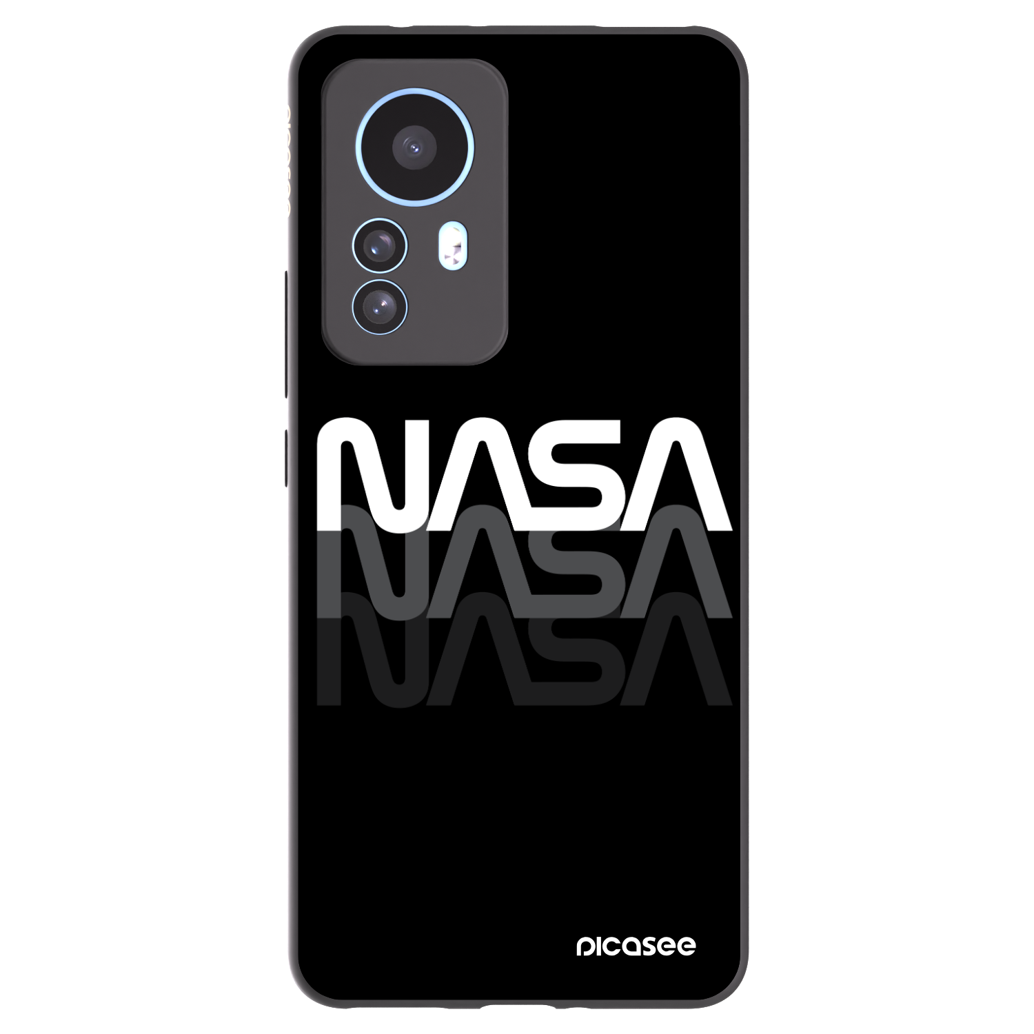 Picasee silikonowe czarne etui na Xiaomi 12T - NASA Triple