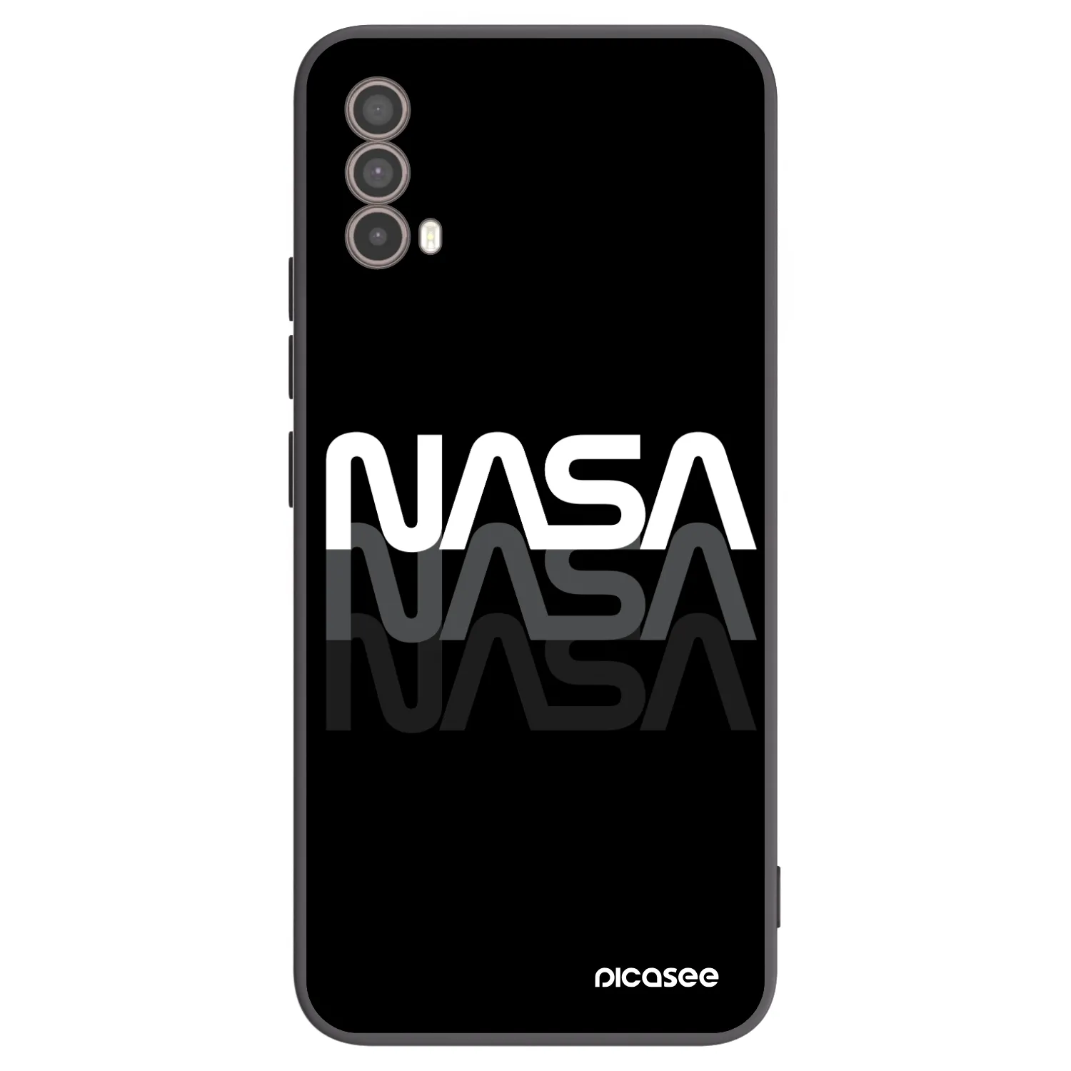 Picasee silikonowe czarne etui na Motorola Moto E40 - NASA Triple