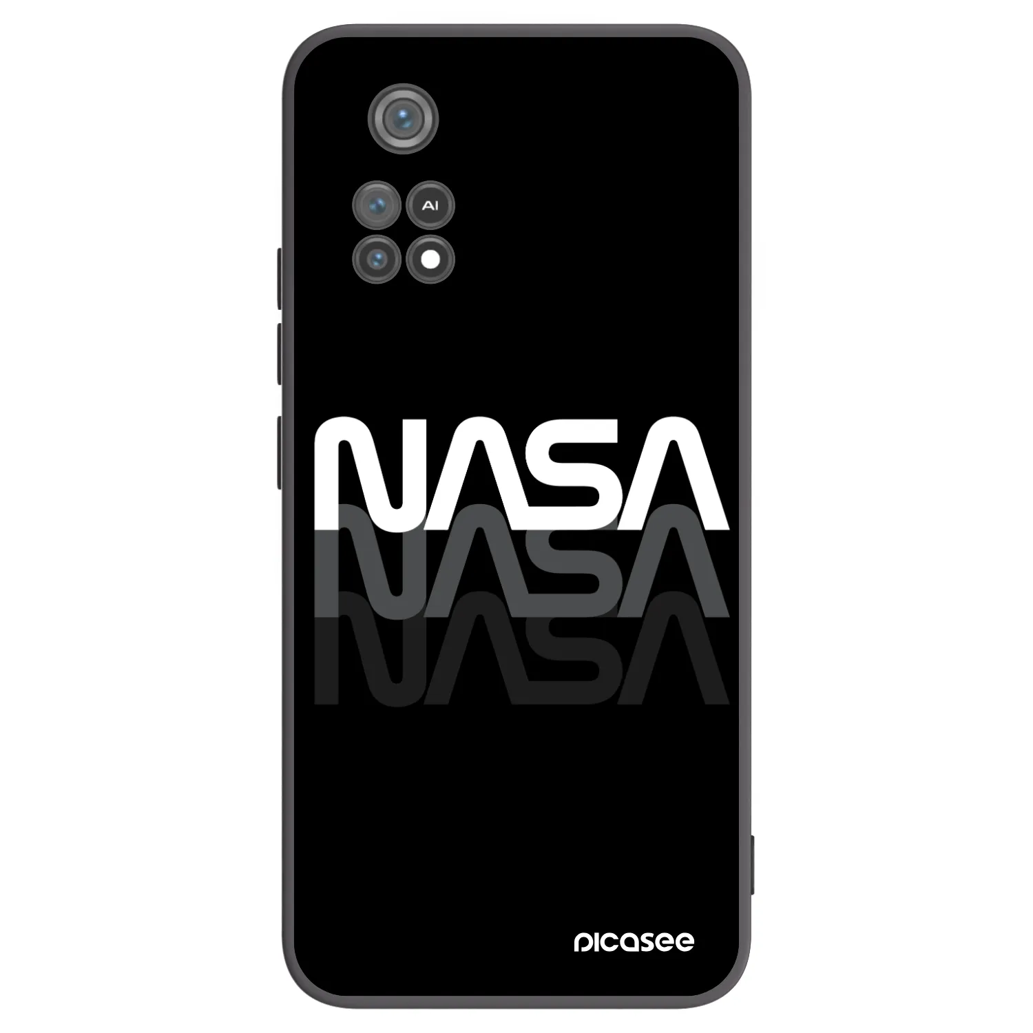 Picasee silikonowe czarne etui na Xiaomi Poco M4 Pro - NASA Triple