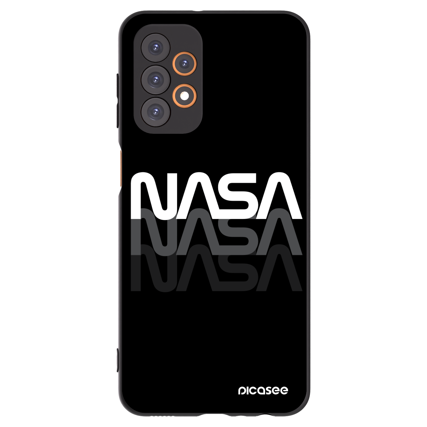 Picasee silikonowe czarne etui na Samsung Galaxy A23 A235F 4G - NASA Triple