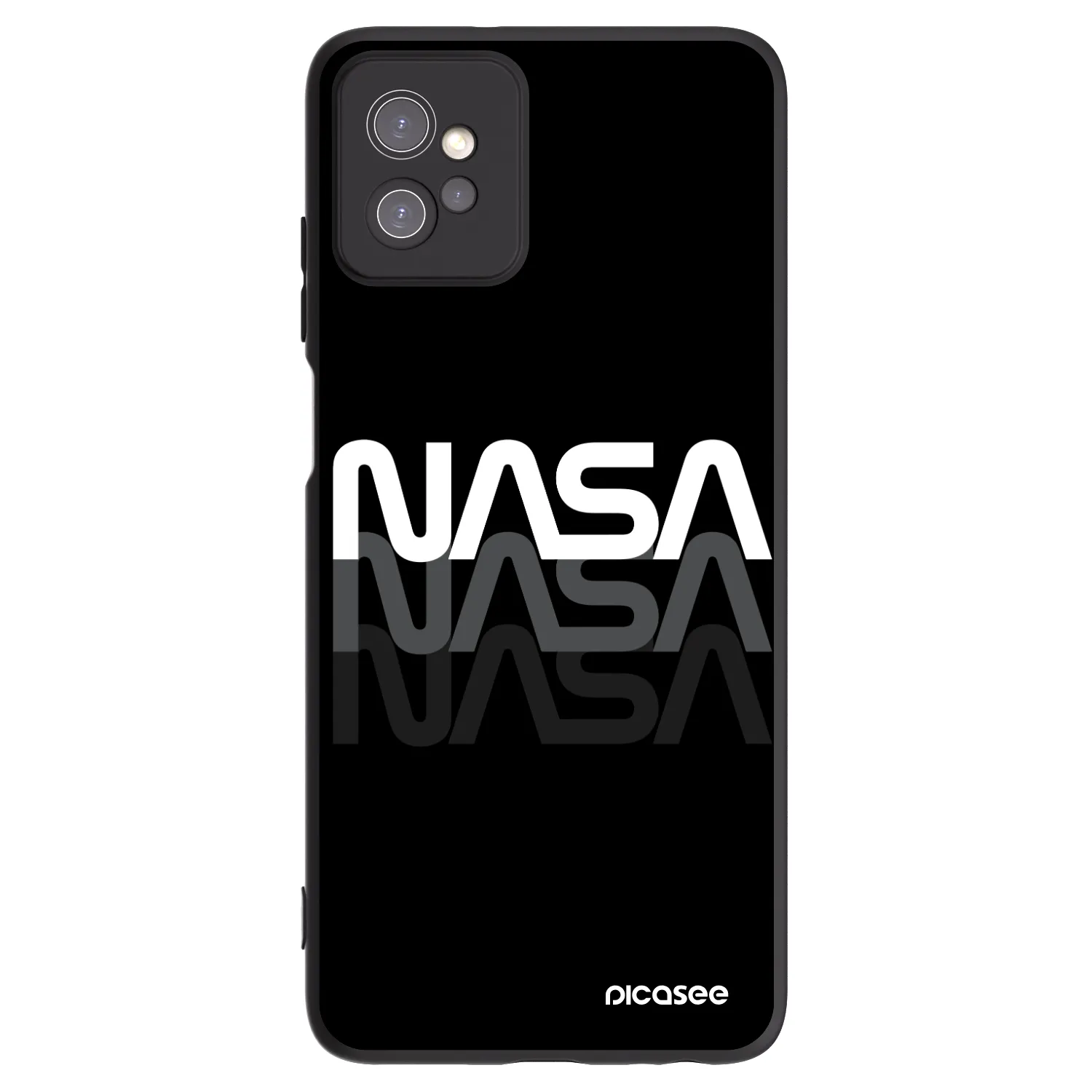 Picasee silikonowe czarne etui na Motorola Moto G32 - NASA Triple