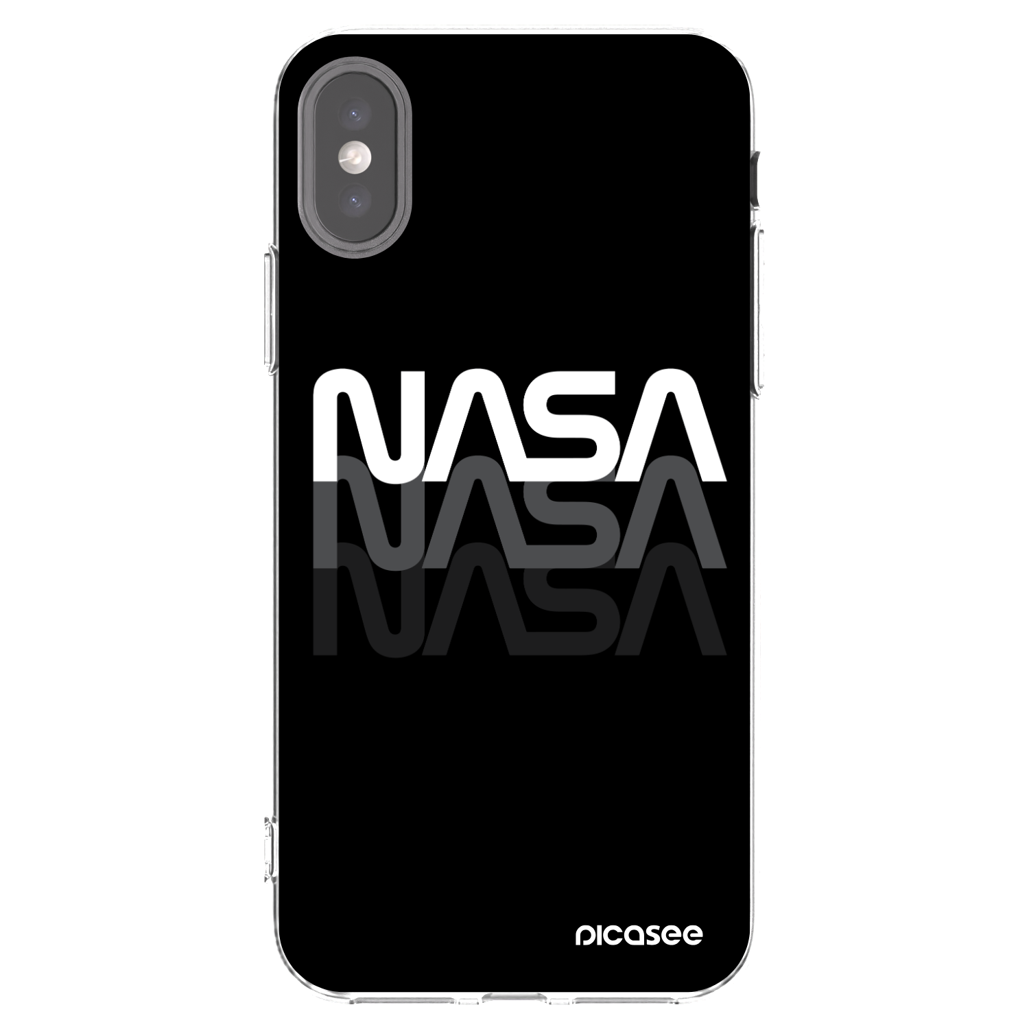 Picasee silikonowe przeźroczyste etui na Apple iPhone X/XS - NASA Triple