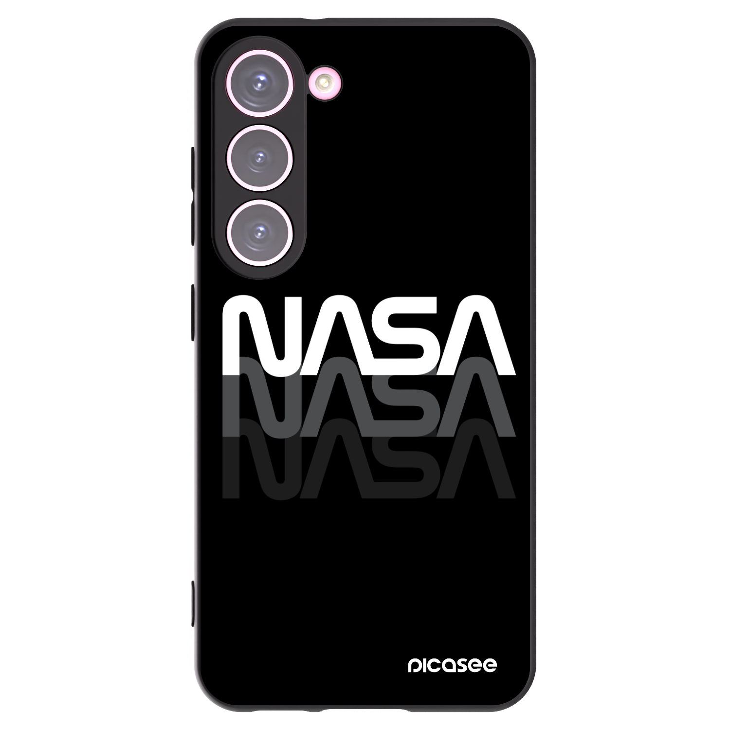 Picasee silikonowe czarne etui na Samsung Galaxy S23 5G - NASA Triple