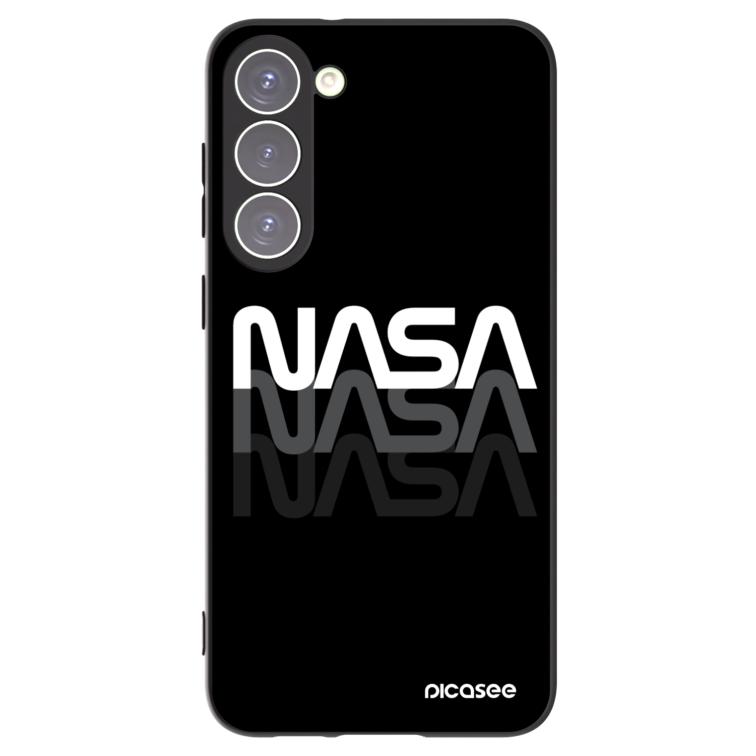 Picasee silikonowe czarne etui na Samsung Galaxy S23+ 5G - NASA Triple